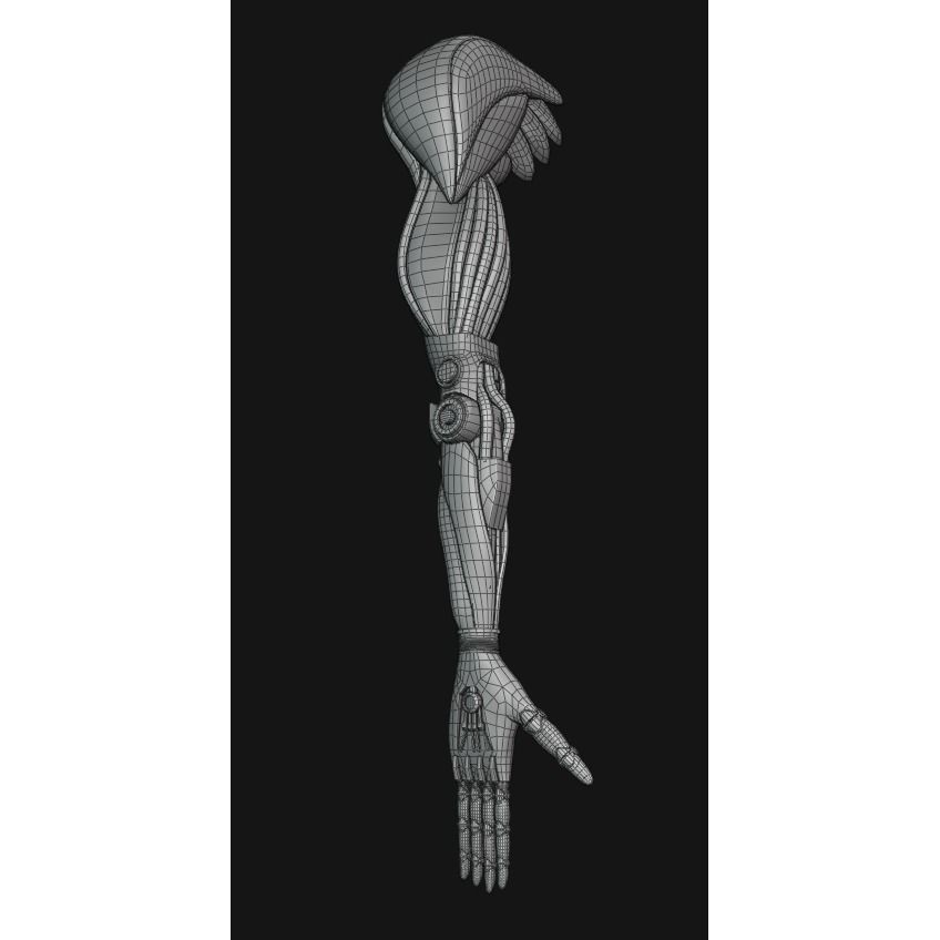 Prosthetic Arm 3D Model – Low Poly Rigged Character Asset, FBX - View 16