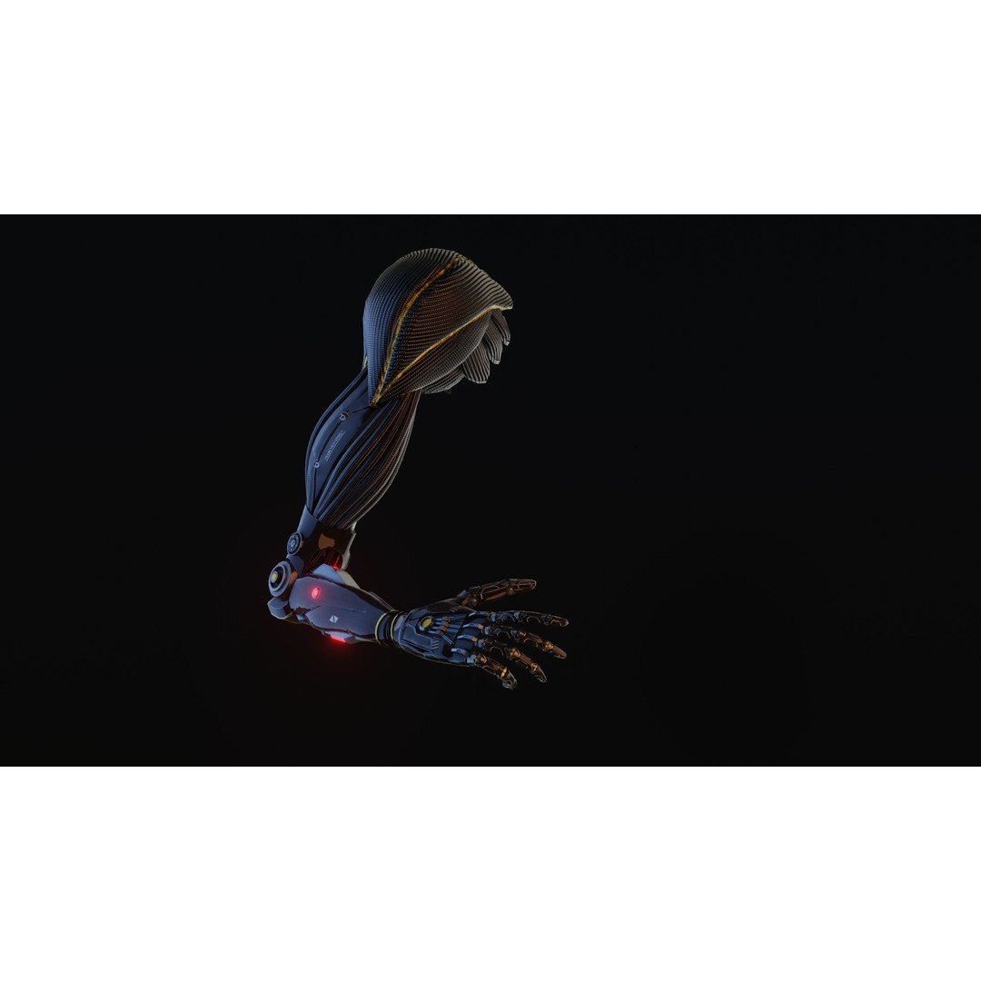 Prosthetic Arm 3D Model – Low Poly Rigged Character Asset, FBX - View 3