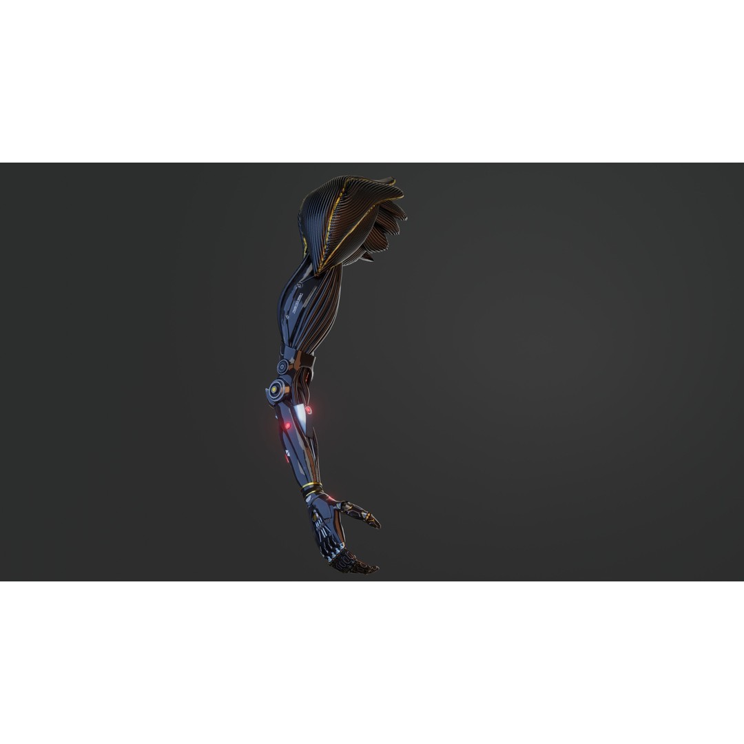 Prosthetic Arm 3D Model – Low Poly Rigged Character Asset, FBX - View 7