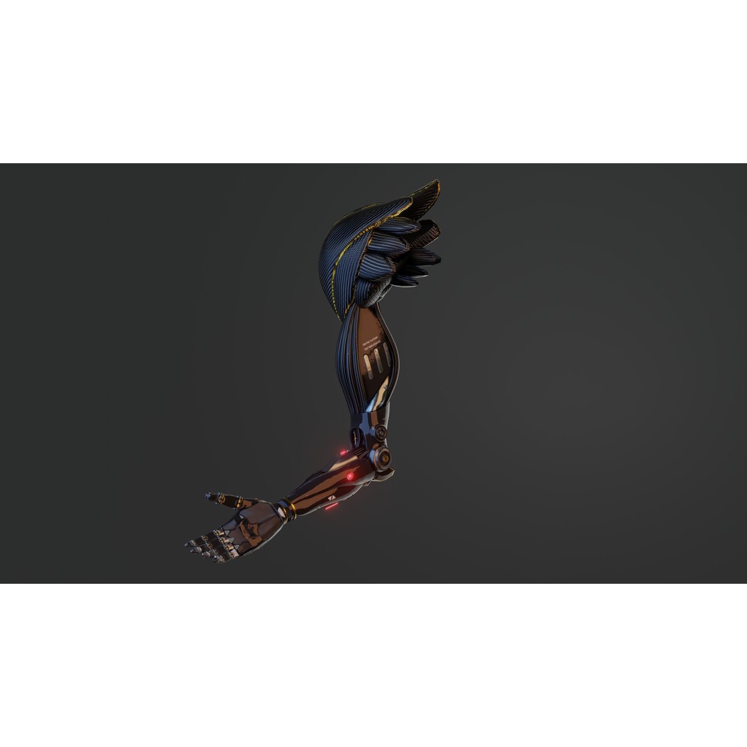 Prosthetic Arm 3D Model – Low Poly Rigged Character Asset, FBX - View 8