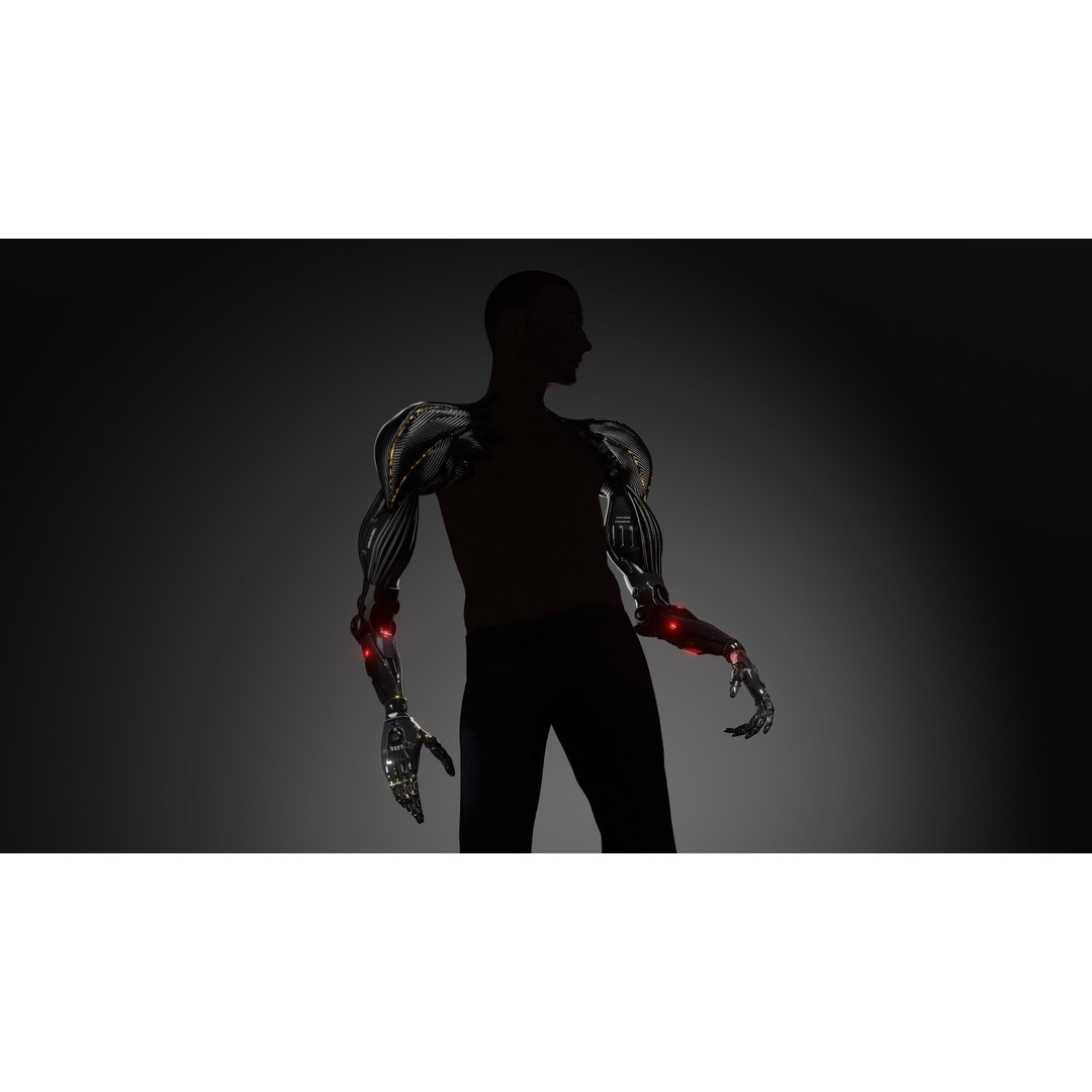 Prosthetic Arm 3D Model – Low Poly Rigged Character Asset, FBX - View 9