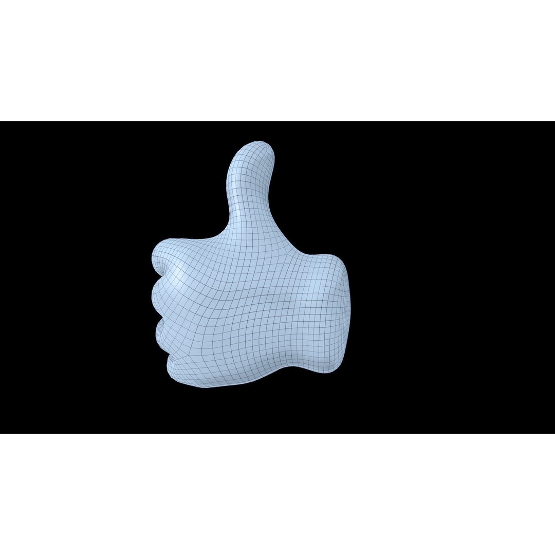 Emoji Hand Thumbs Up 3D Model – Low Poly Icon with PBR Textures - View 7