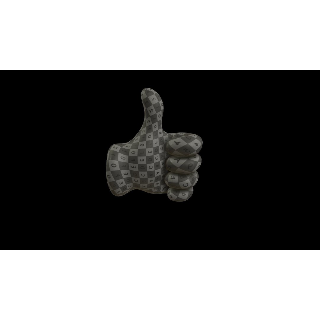 Emoji Hand Thumbs Up 3D Model – Low Poly Icon with PBR Textures - View 8