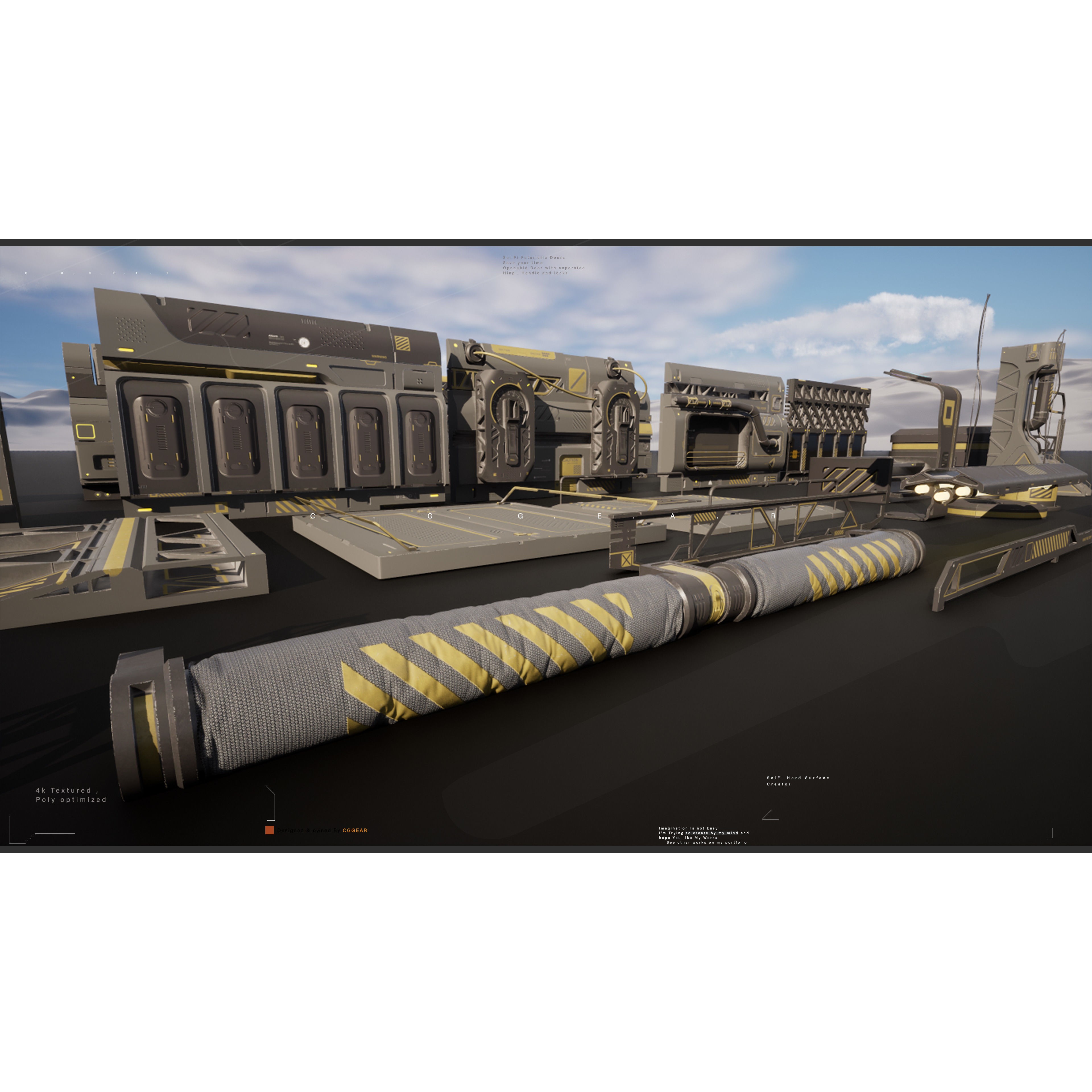 Sci-Fi Modular Panel Kit Vol-2 - Low-Poly Game-Ready 3D Model