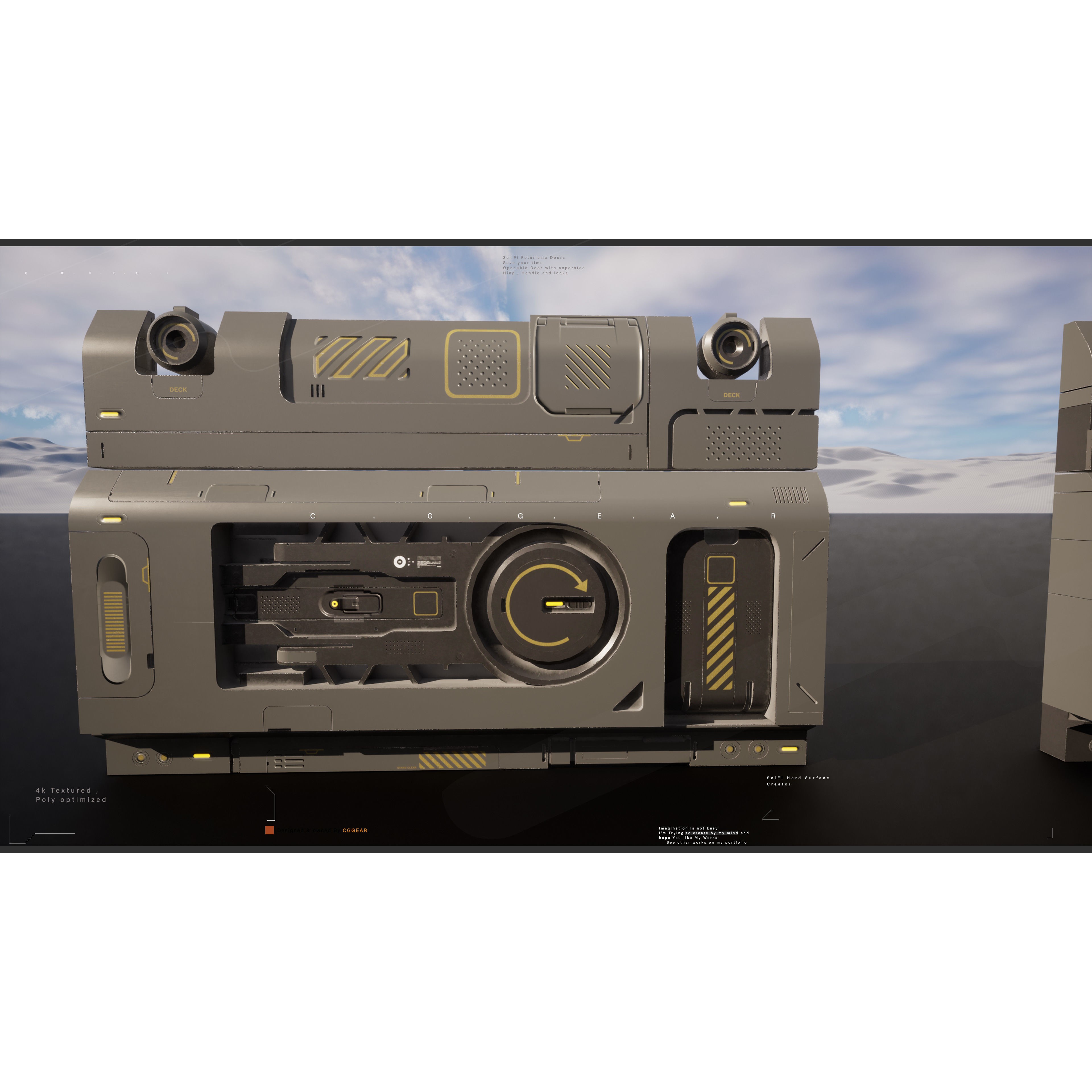 Sci-Fi Modular Panel Kit Vol-2 - Low-Poly Game-Ready 3D Model - View 10
