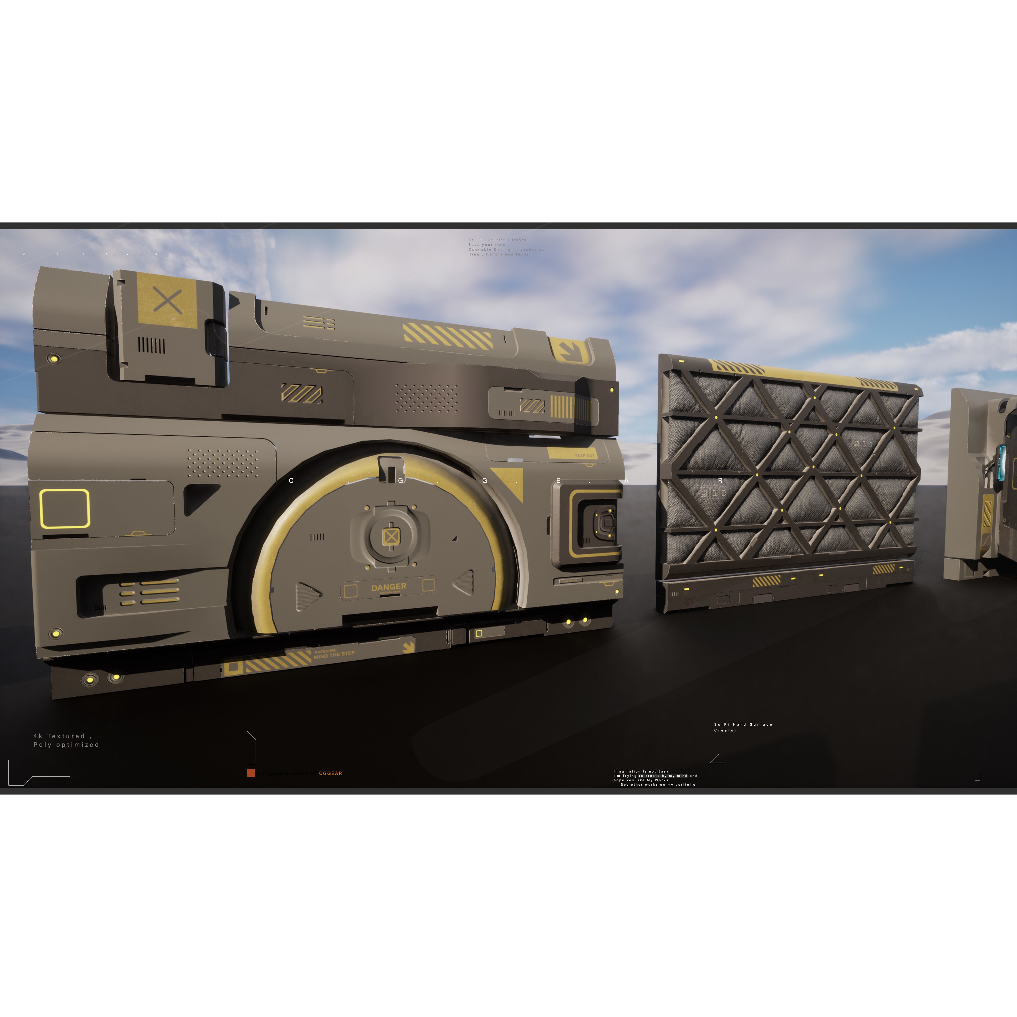 Sci-Fi Modular Panel Kit Vol-2 - Low-Poly Game-Ready 3D Model - View 11