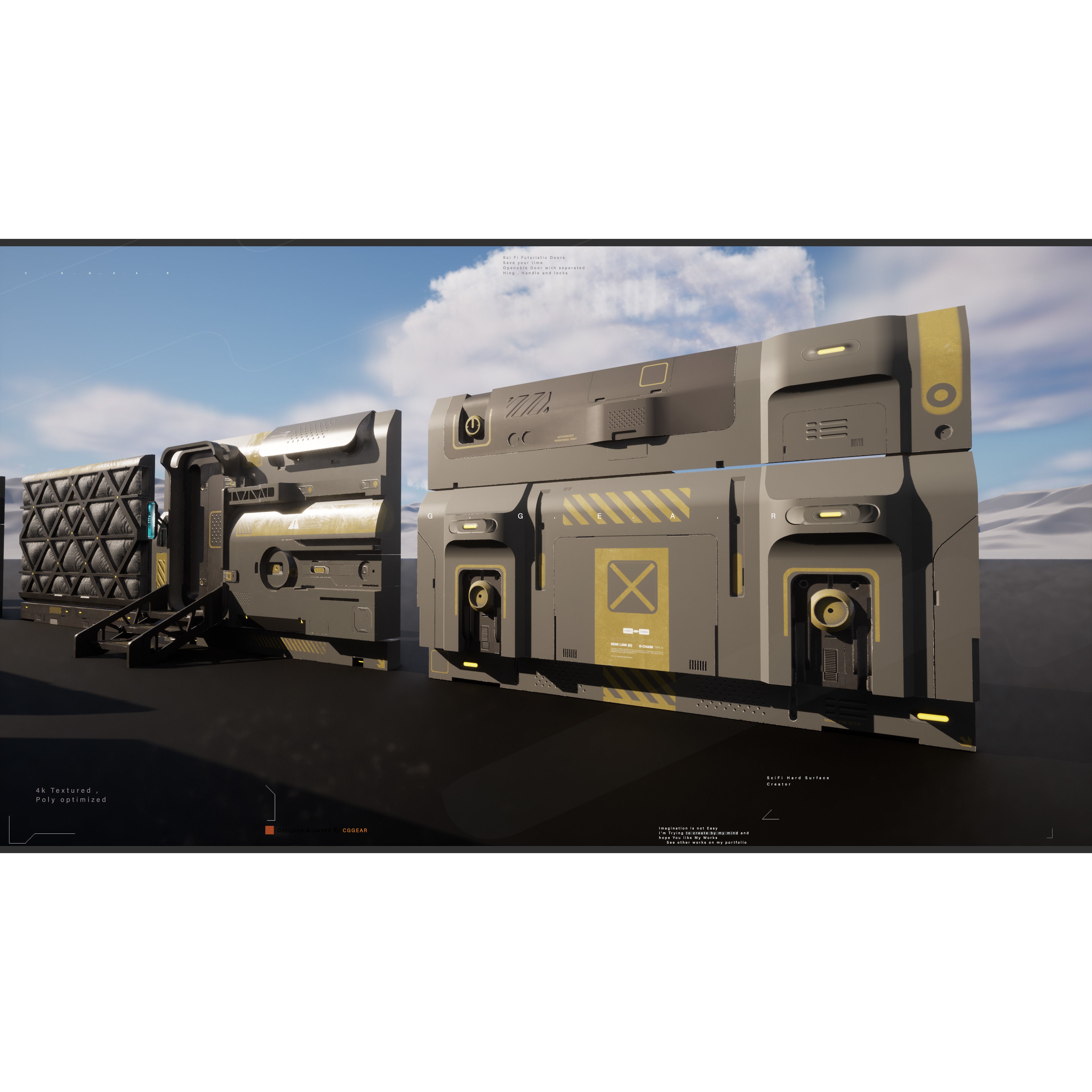 Sci-Fi Modular Panel Kit Vol-2 - Low-Poly Game-Ready 3D Model - View 12