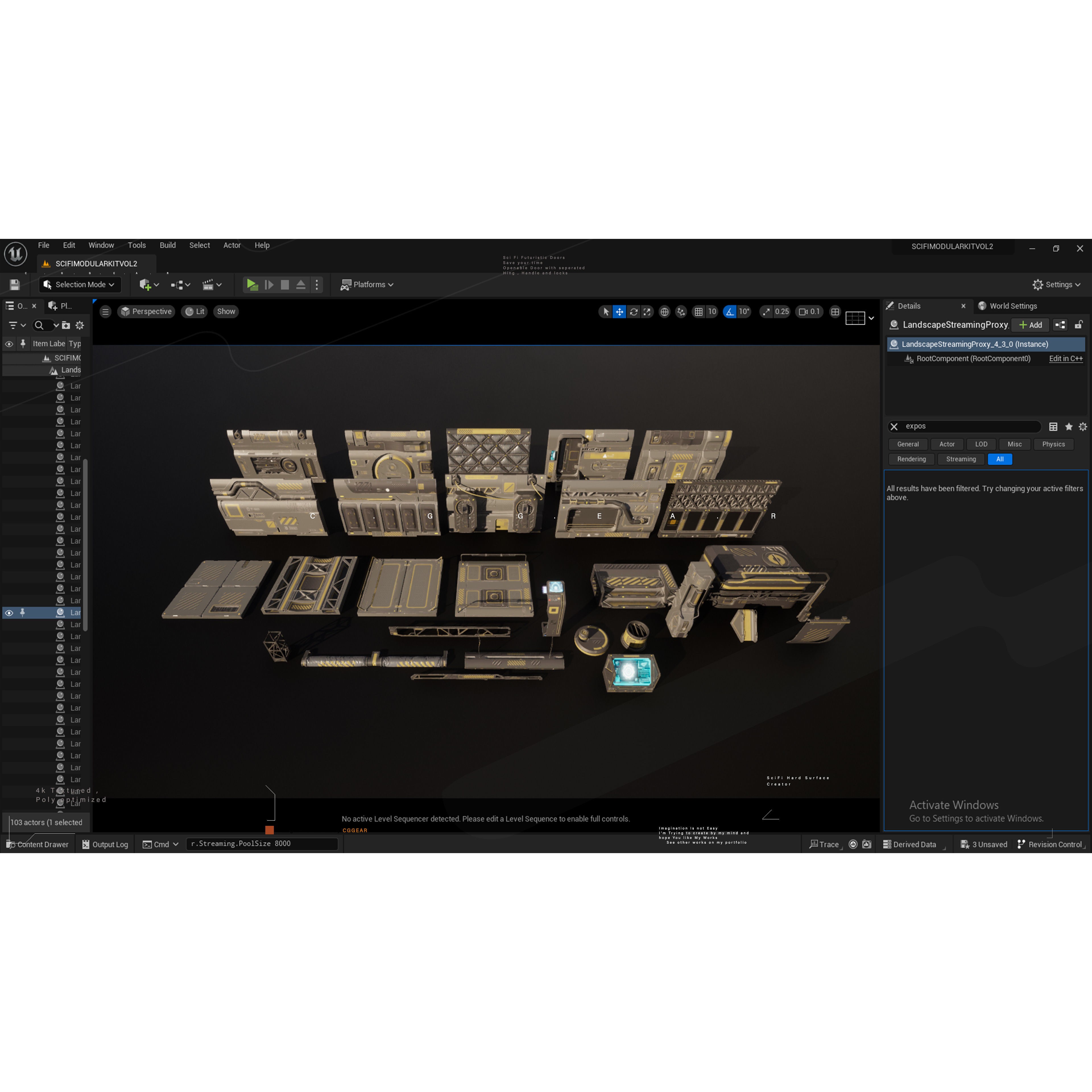 Sci-Fi Modular Panel Kit Vol-2 - Low-Poly Game-Ready 3D Model - View 4