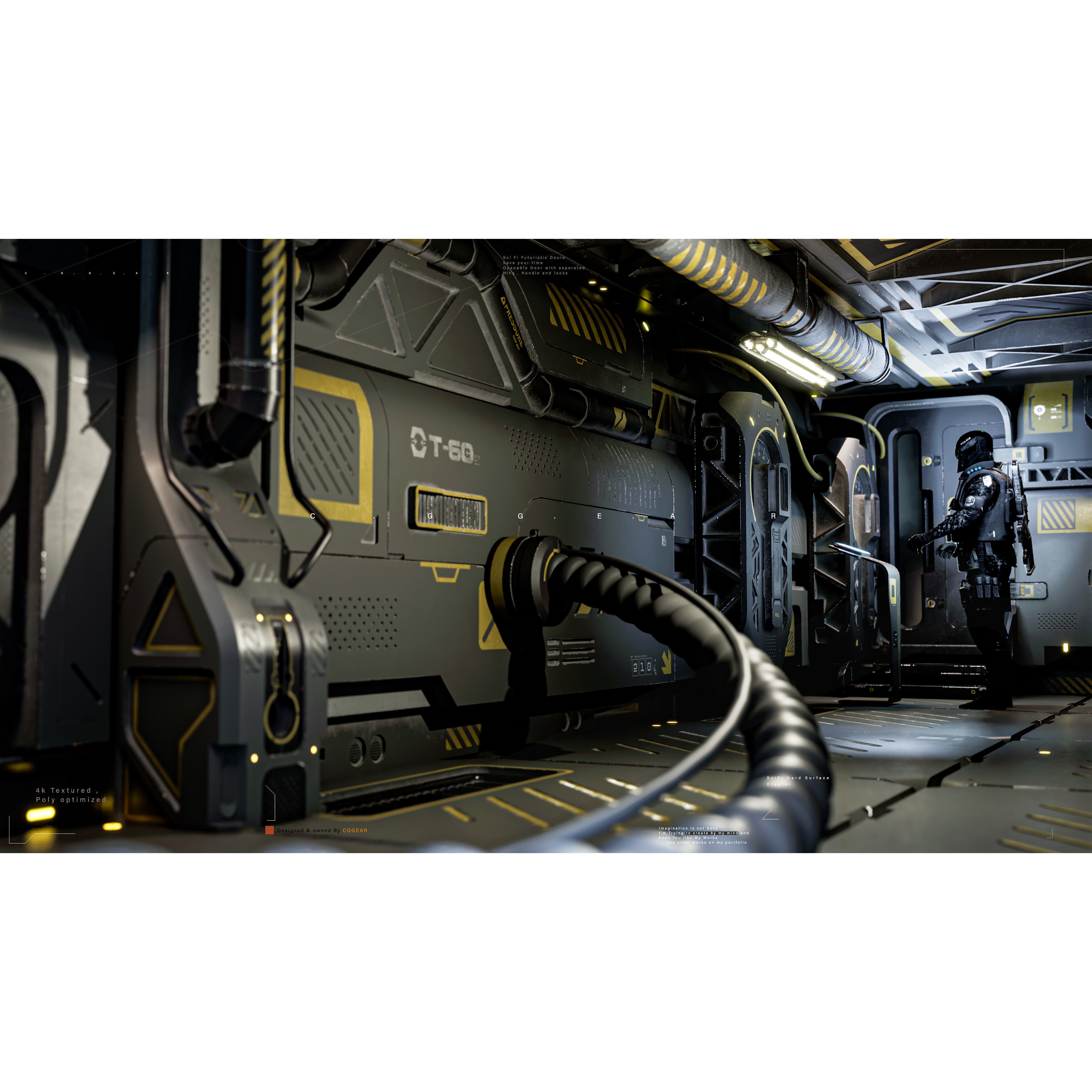 Sci-Fi Modular Panel Kit Vol-2 - Low-Poly Game-Ready 3D Model - View 5