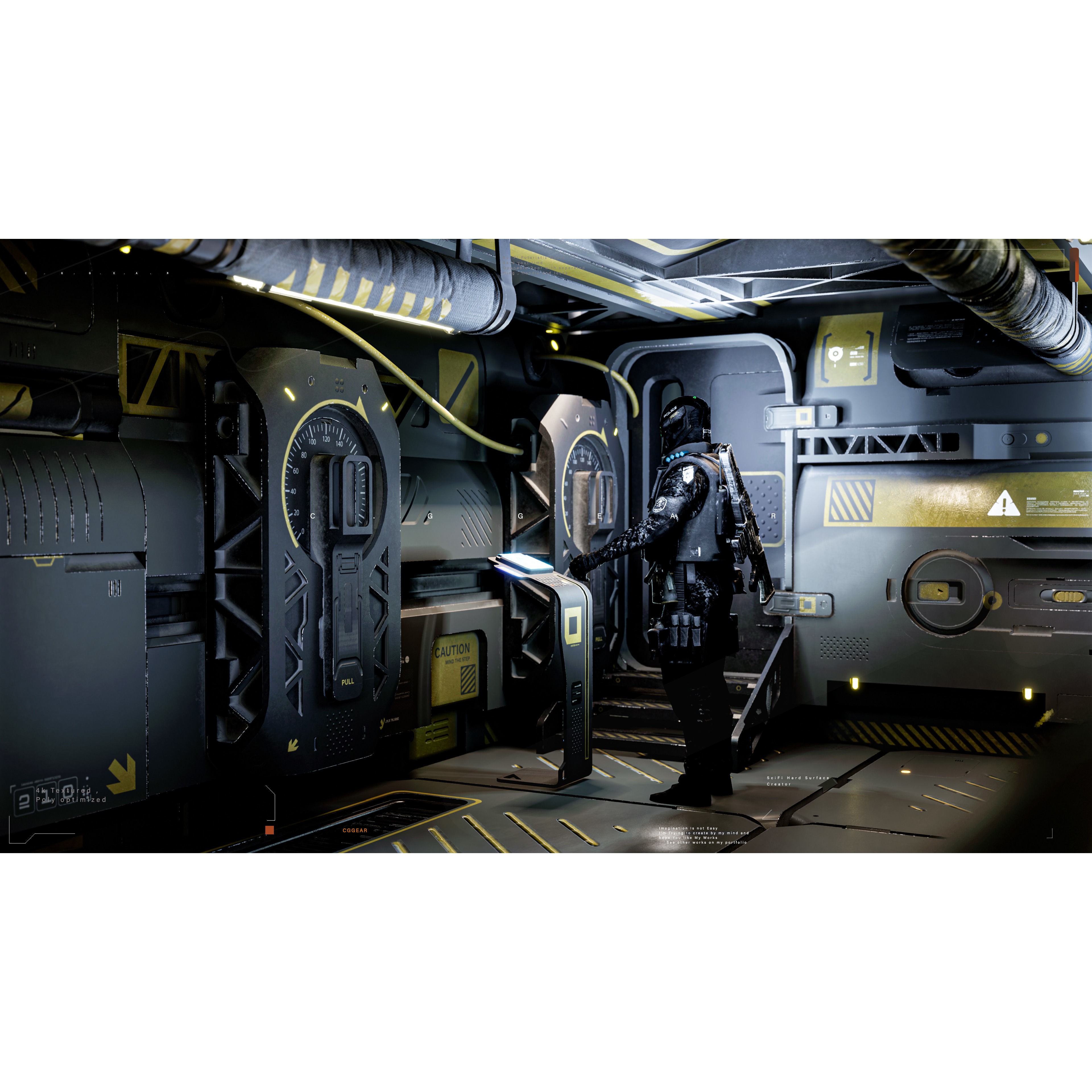 Sci-Fi Modular Panel Kit Vol-2 - Low-Poly Game-Ready 3D Model - View 7