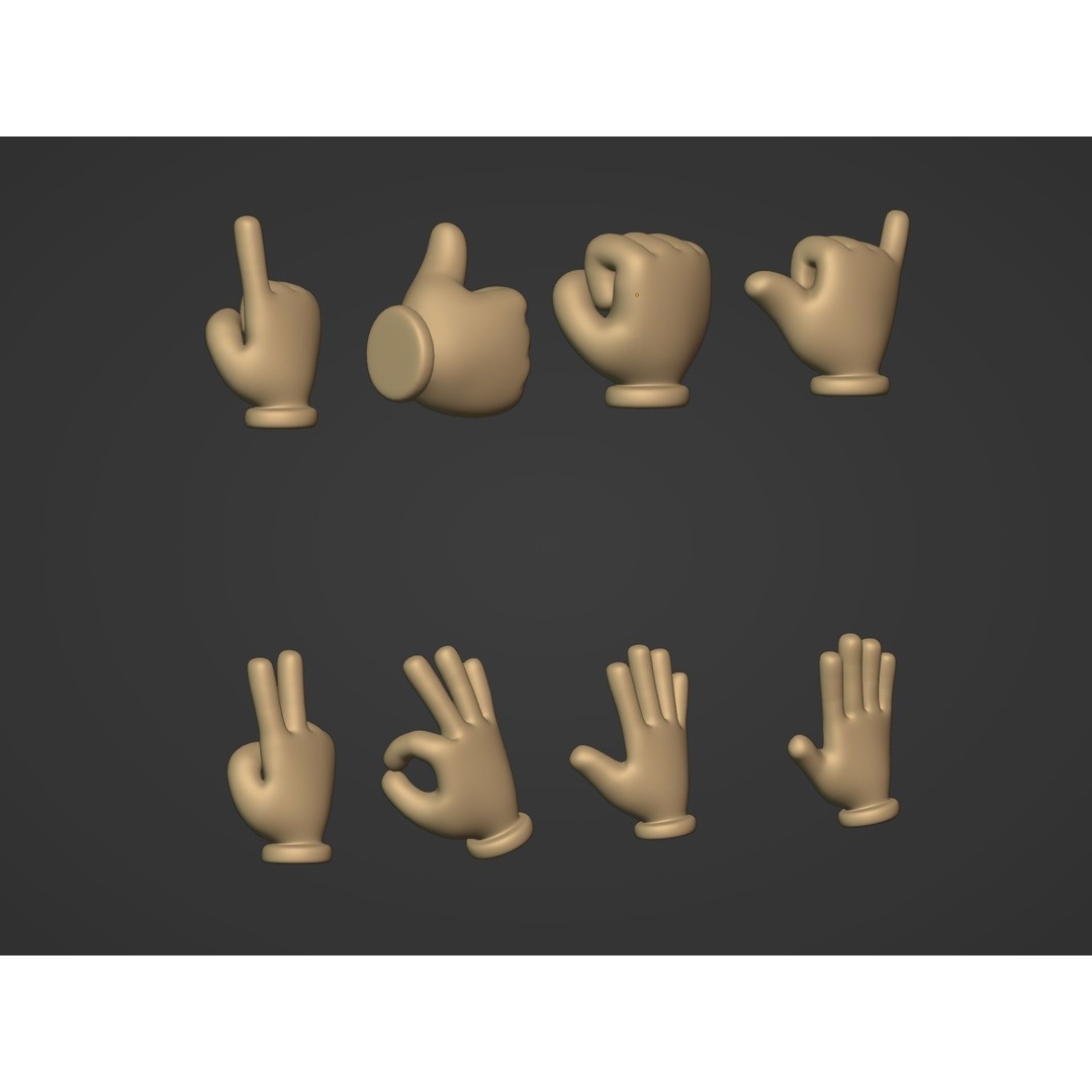 Cartoon Hands 3D Model – Low Poly Character Pack for Animation - View 11