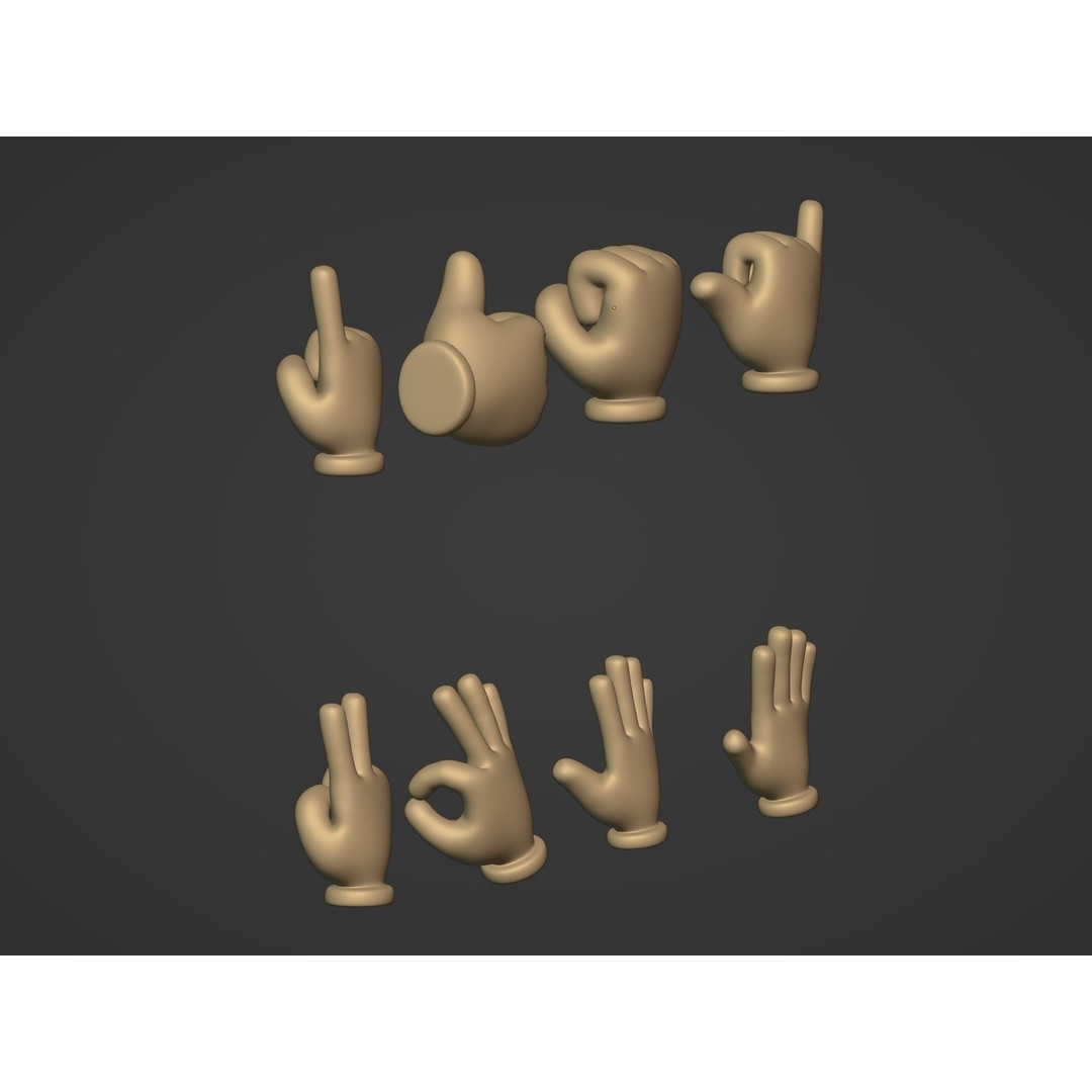 Cartoon Hands 3D Model – Low Poly Character Pack for Animation - View 13