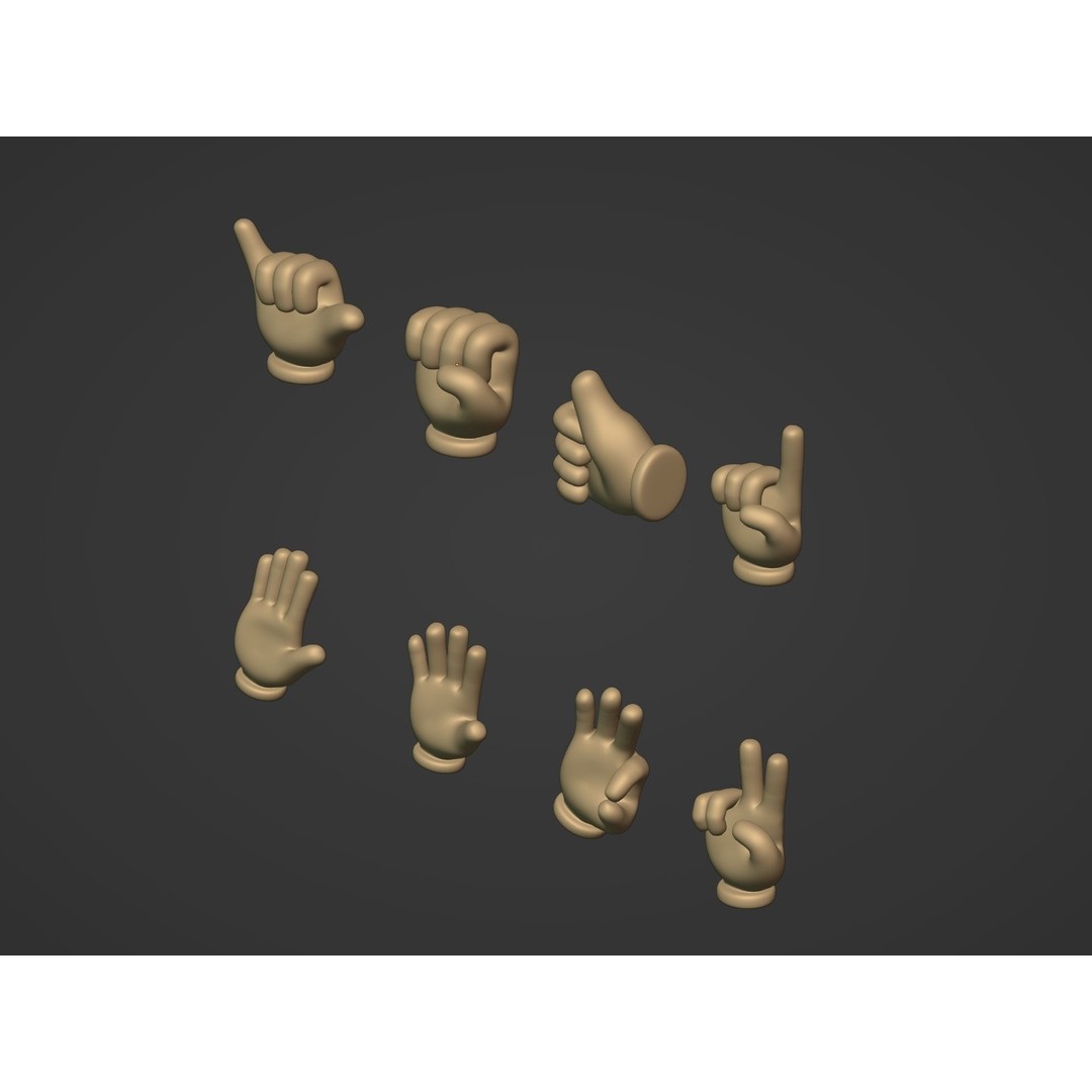 Cartoon Hands 3D Model – Low Poly Character Pack for Animation - View 17