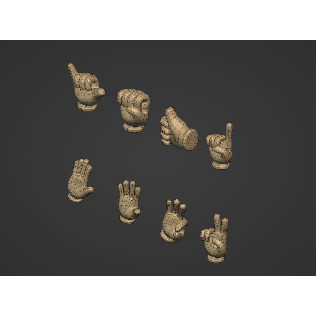 Cartoon Hands 3D Model – Low Poly Character Pack for Animation - View 18