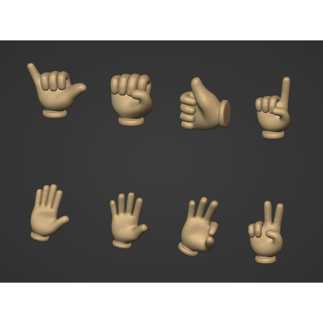 Cartoon Hands 3D Model – Low Poly Character Pack for Animation - View 5
