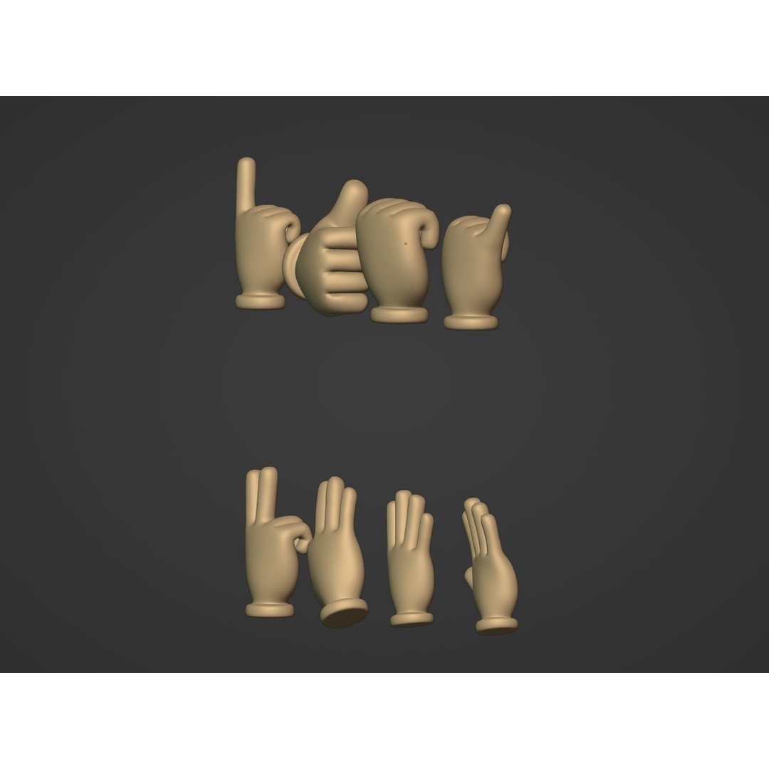 Cartoon Hands 3D Model – Low Poly Character Pack for Animation - View 9
