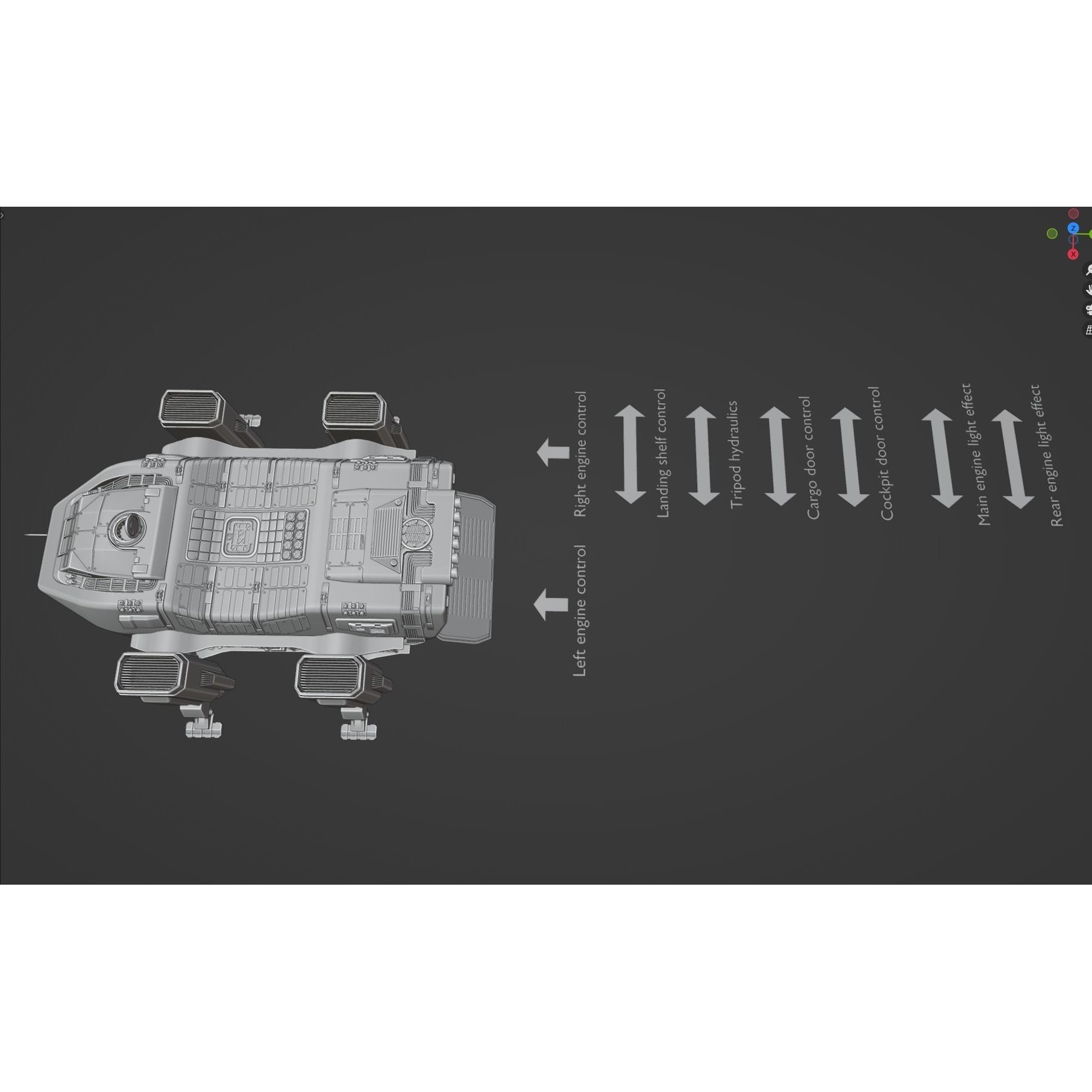 Hercules Mars Lander - Game-Ready 3D Model