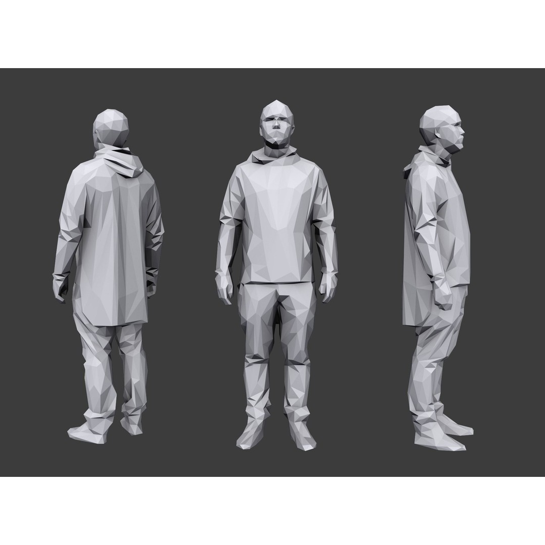 Lowpoly People 3D Model – Casual Characters Pack, Game Ready