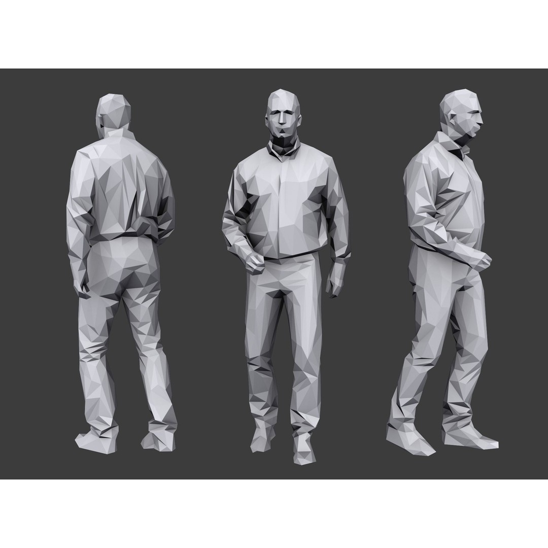 Lowpoly People 3D Model – Casual Characters Pack, Game Ready - View 5