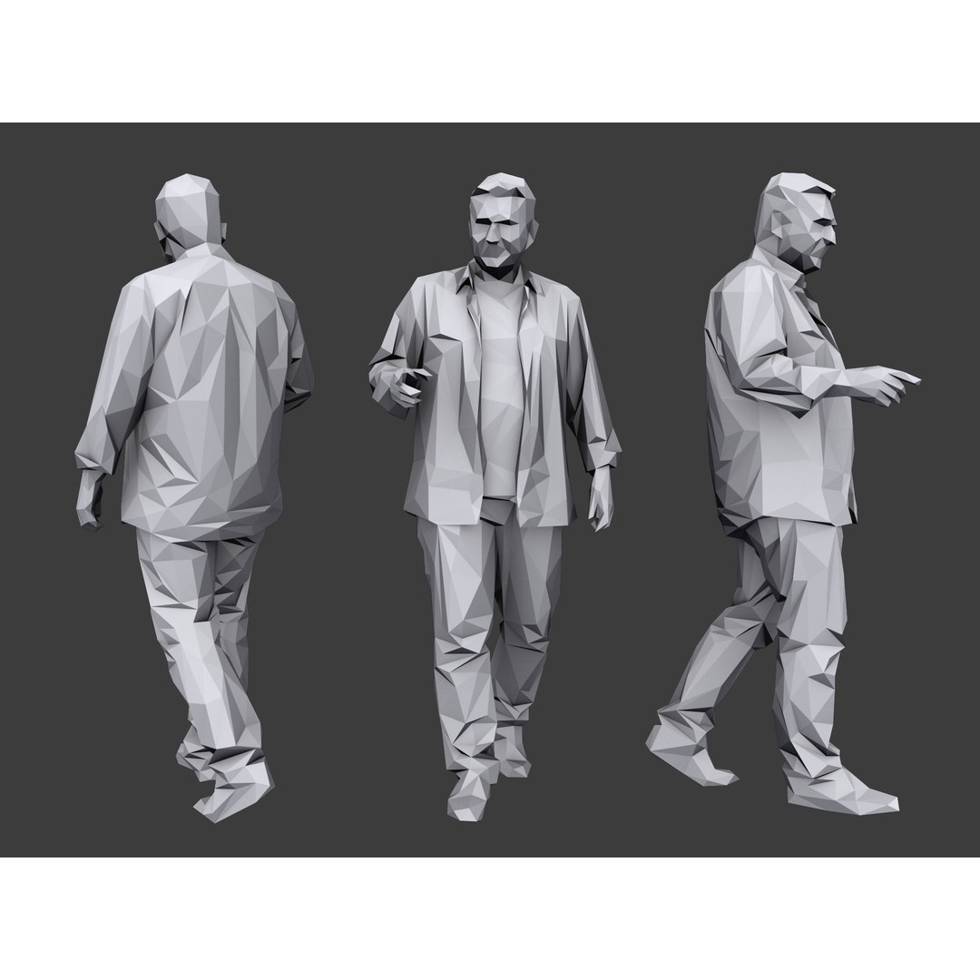 Lowpoly People 3D Model – Casual Characters Pack, Game Ready - View 6