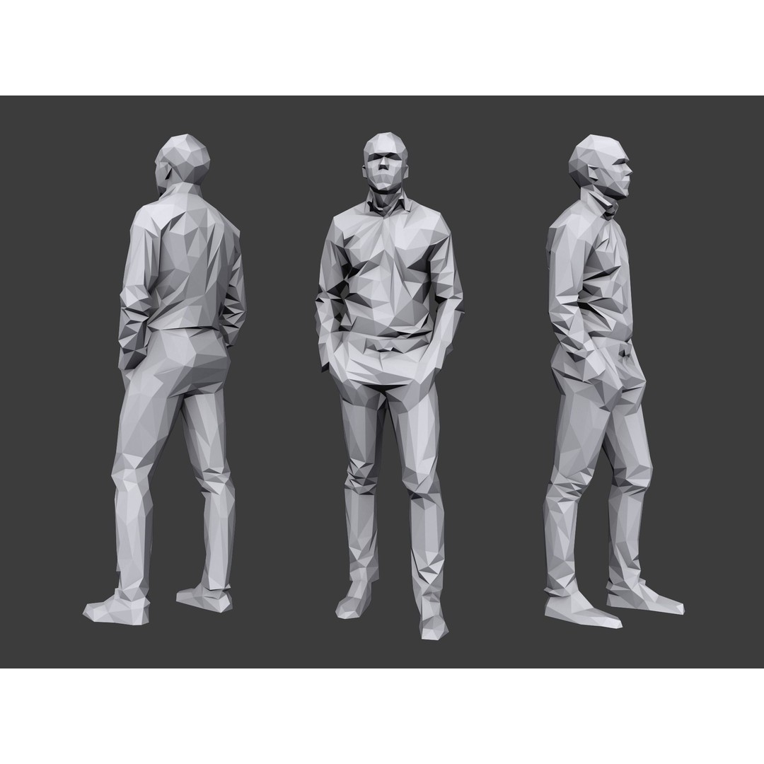 Lowpoly People 3D Model – Casual Characters Pack, Game Ready - View 7