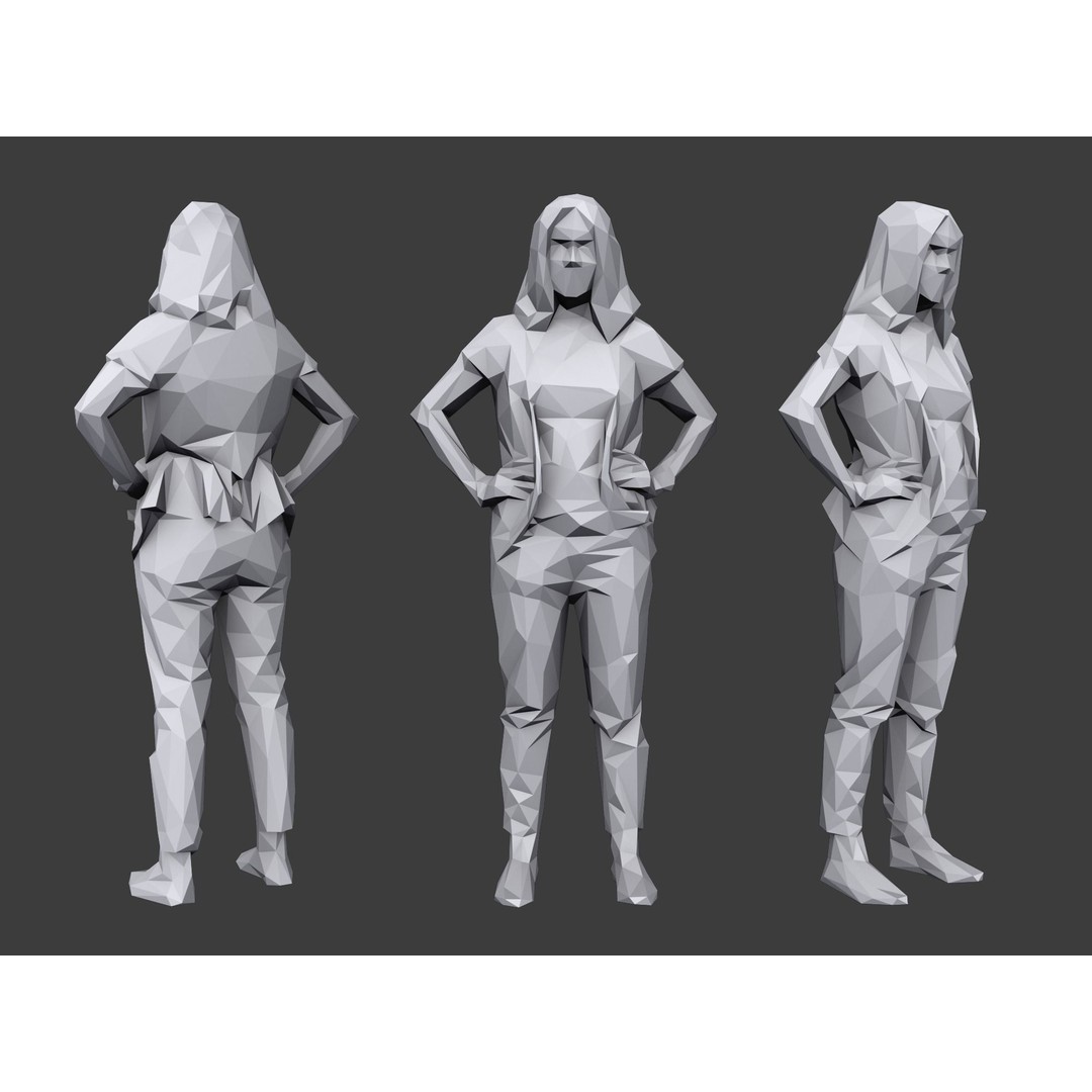 Lowpoly People 3D Model – Casual Characters Pack, Game Ready - View 8