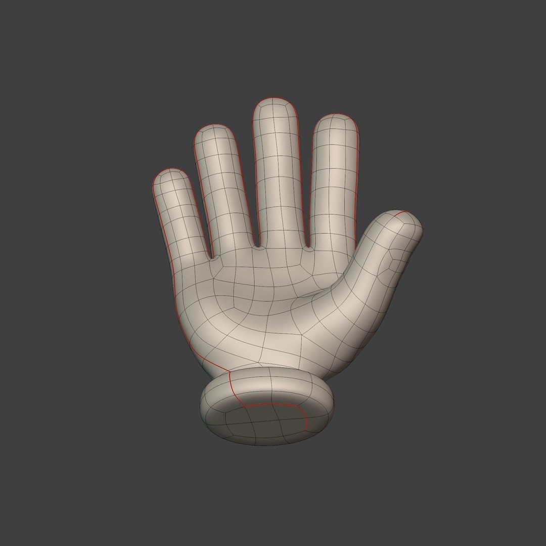 Cartoon Hand 3D Model – Rigged Low-Poly Character Asset, FBX