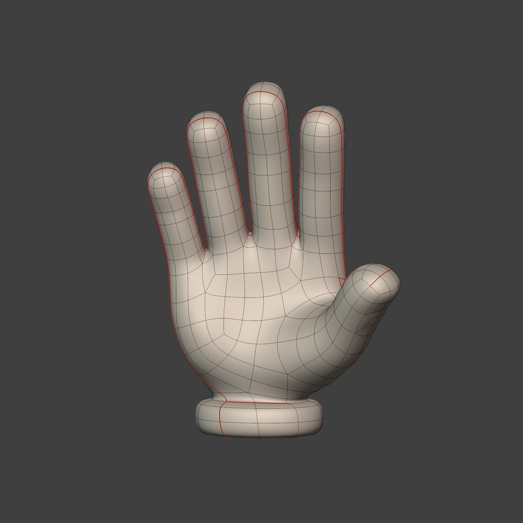 Cartoon Hand 3D Model – Rigged Low-Poly Character Asset, FBX - View 13