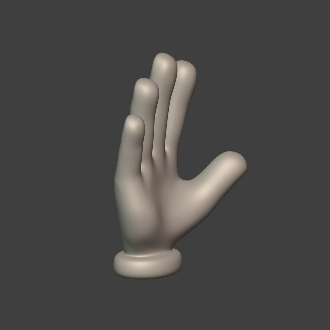Cartoon Hand 3D Model – Rigged Low-Poly Character Asset, FBX - View 14