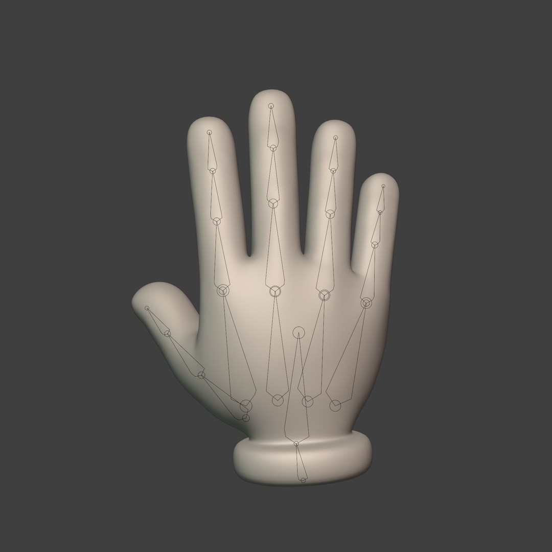 Cartoon Hand 3D Model – Rigged Low-Poly Character Asset, FBX - View 3