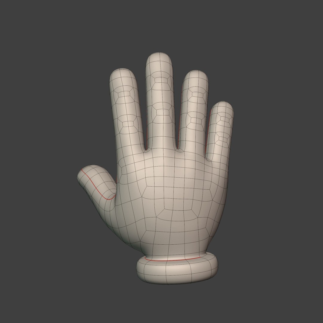 Cartoon Hand 3D Model – Rigged Low-Poly Character Asset, FBX - View 4
