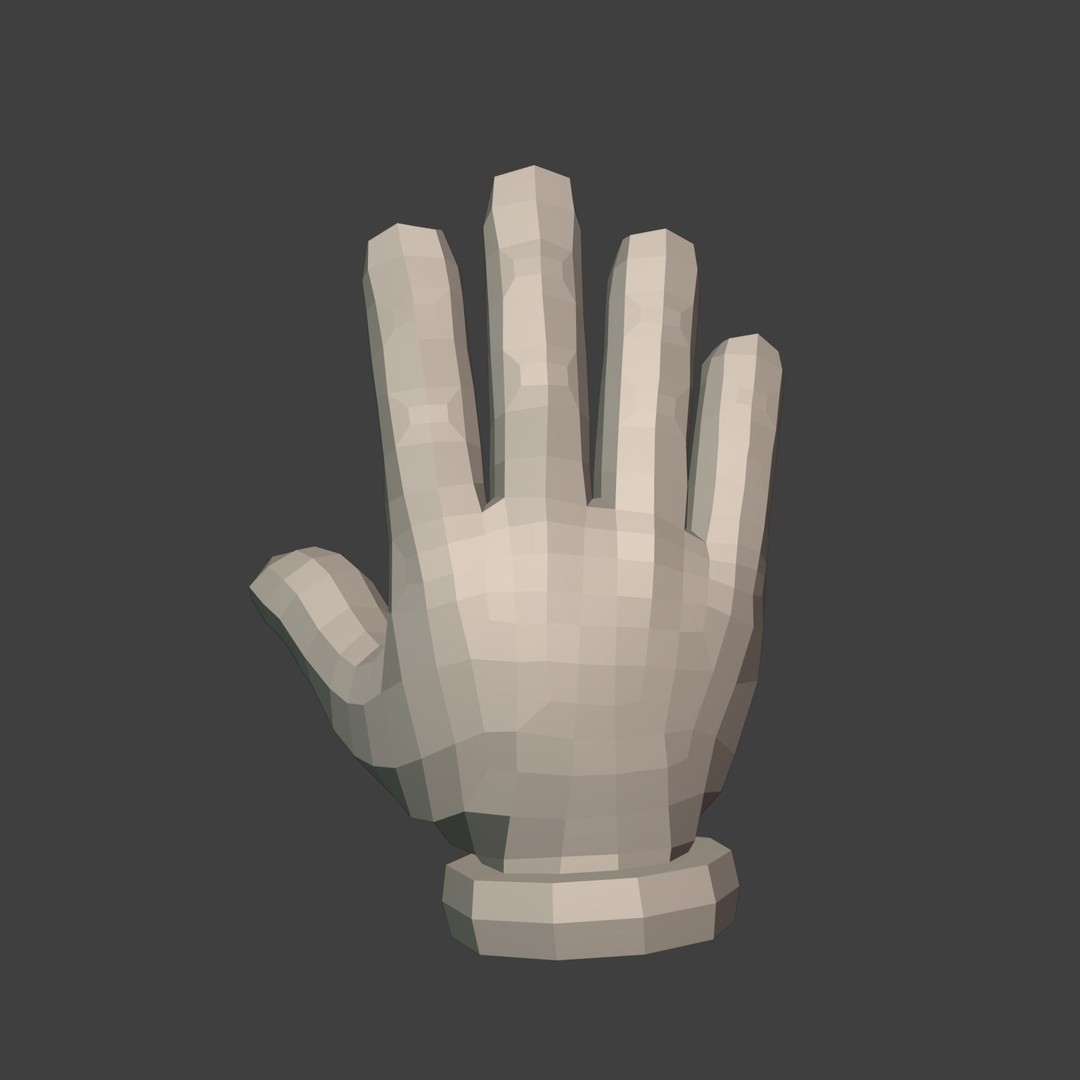 Cartoon Hand 3D Model – Rigged Low-Poly Character Asset, FBX - View 5