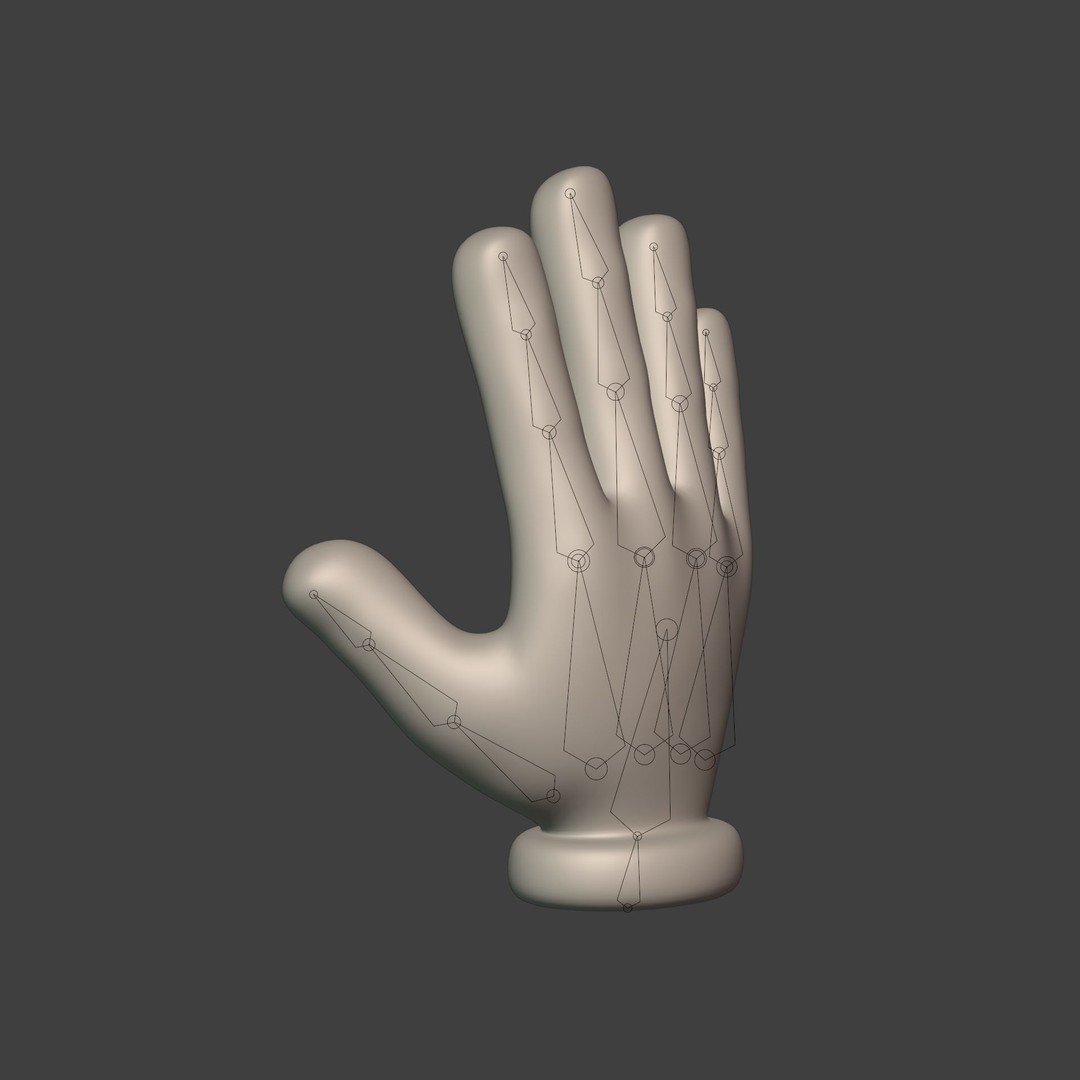 Cartoon Hand 3D Model – Rigged Low-Poly Character Asset, FBX - View 9