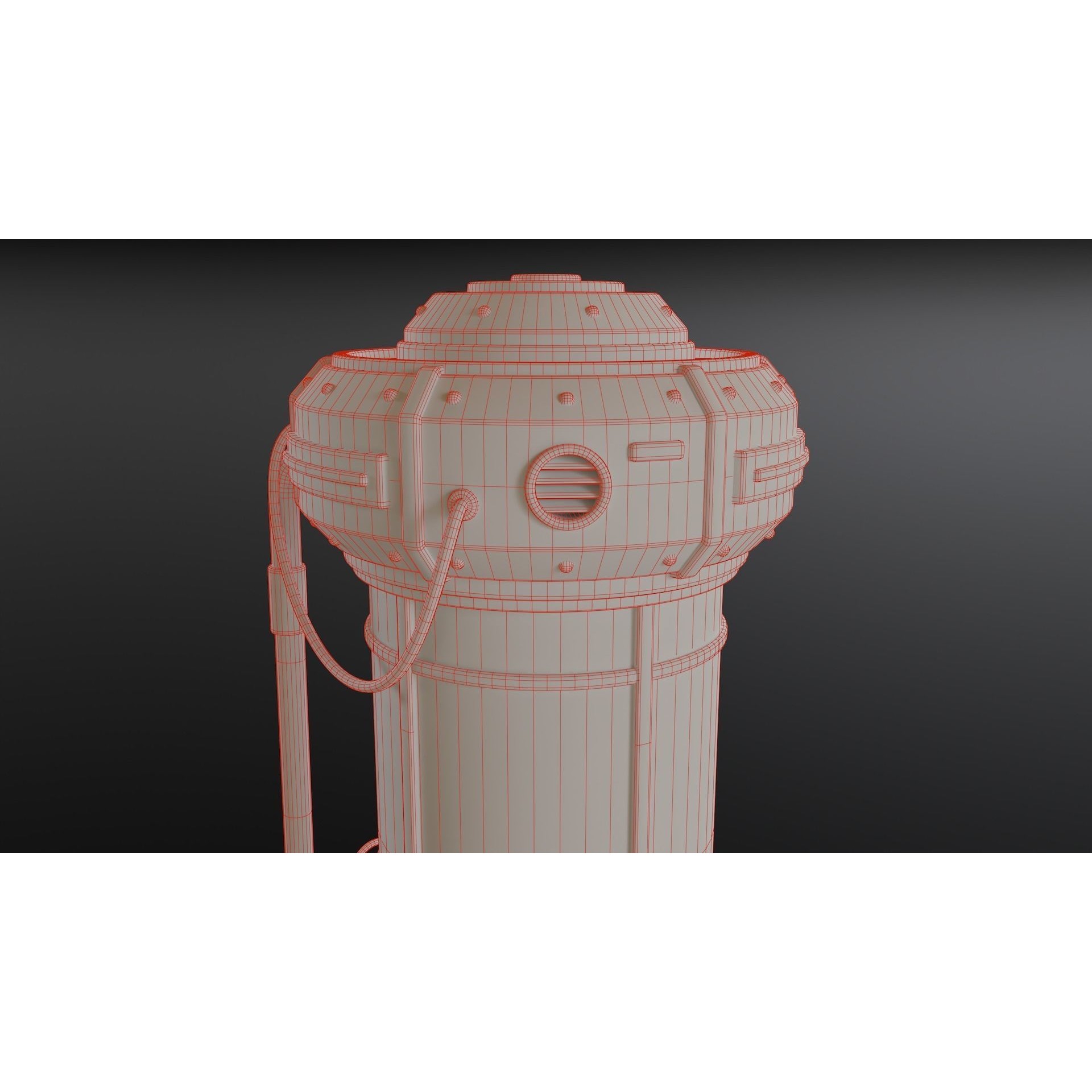 Cryogenic Hibernation Capsule - Low-Poly Game-Ready 3D Model