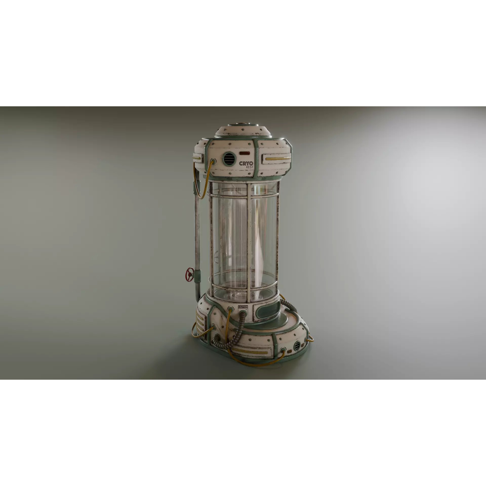 Cryogenic Hibernation Capsule - Low-Poly Game-Ready 3D Model - View 2
