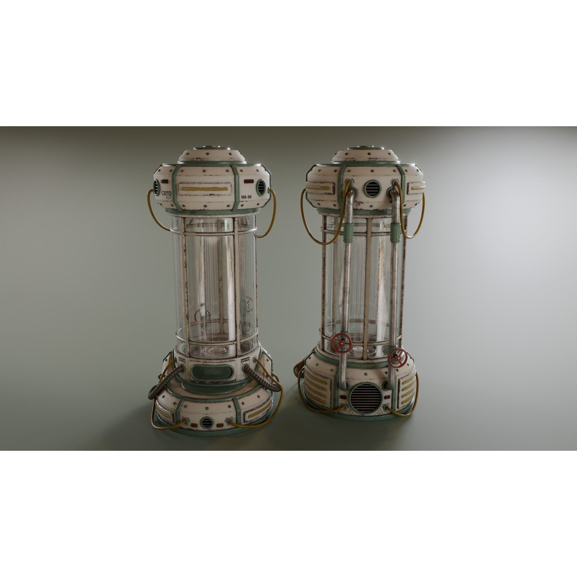 Cryogenic Hibernation Capsule - Low-Poly Game-Ready 3D Model - View 4