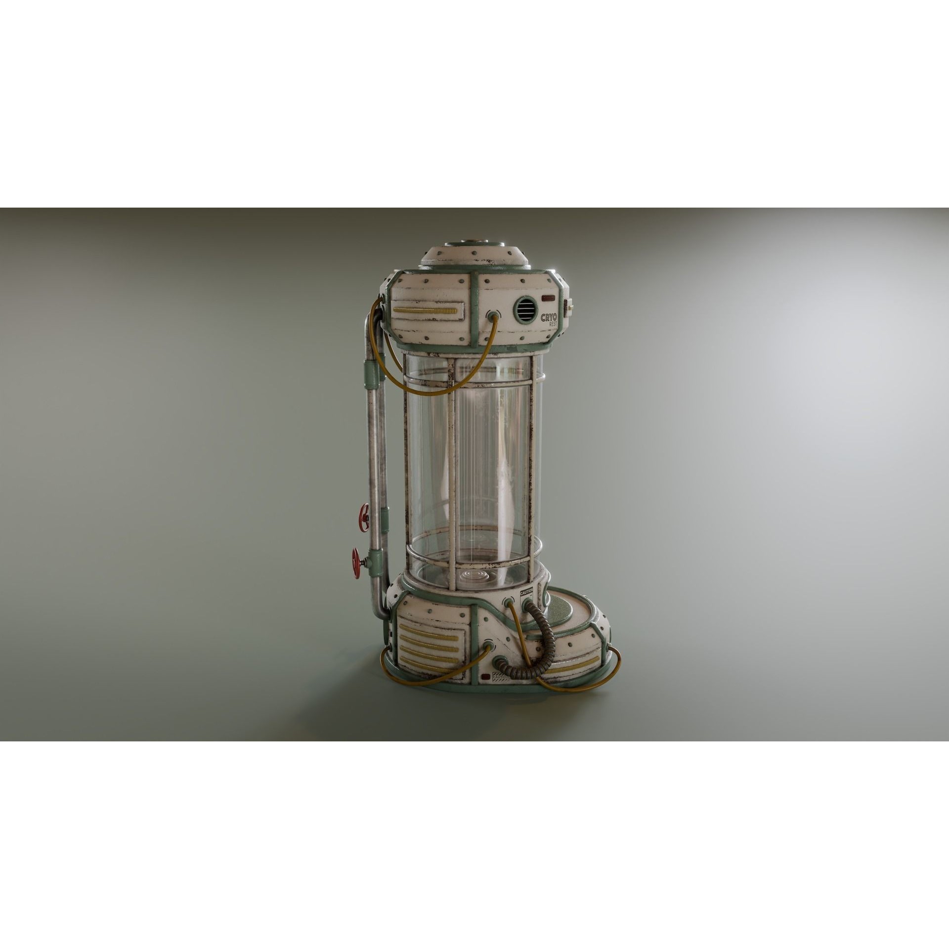 Cryogenic Hibernation Capsule - Low-Poly Game-Ready 3D Model - View 5