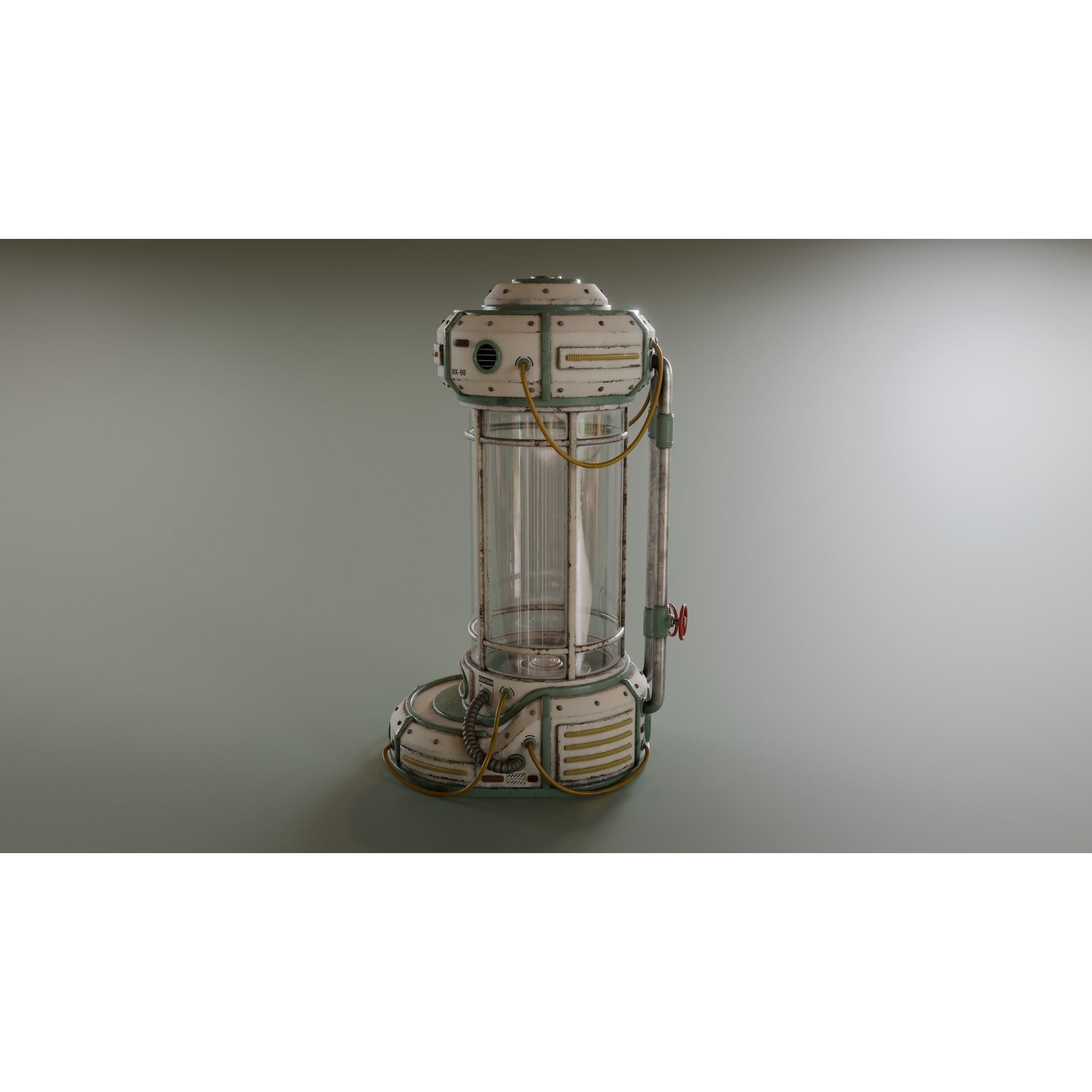 Cryogenic Hibernation Capsule - Low-Poly Game-Ready 3D Model - View 6