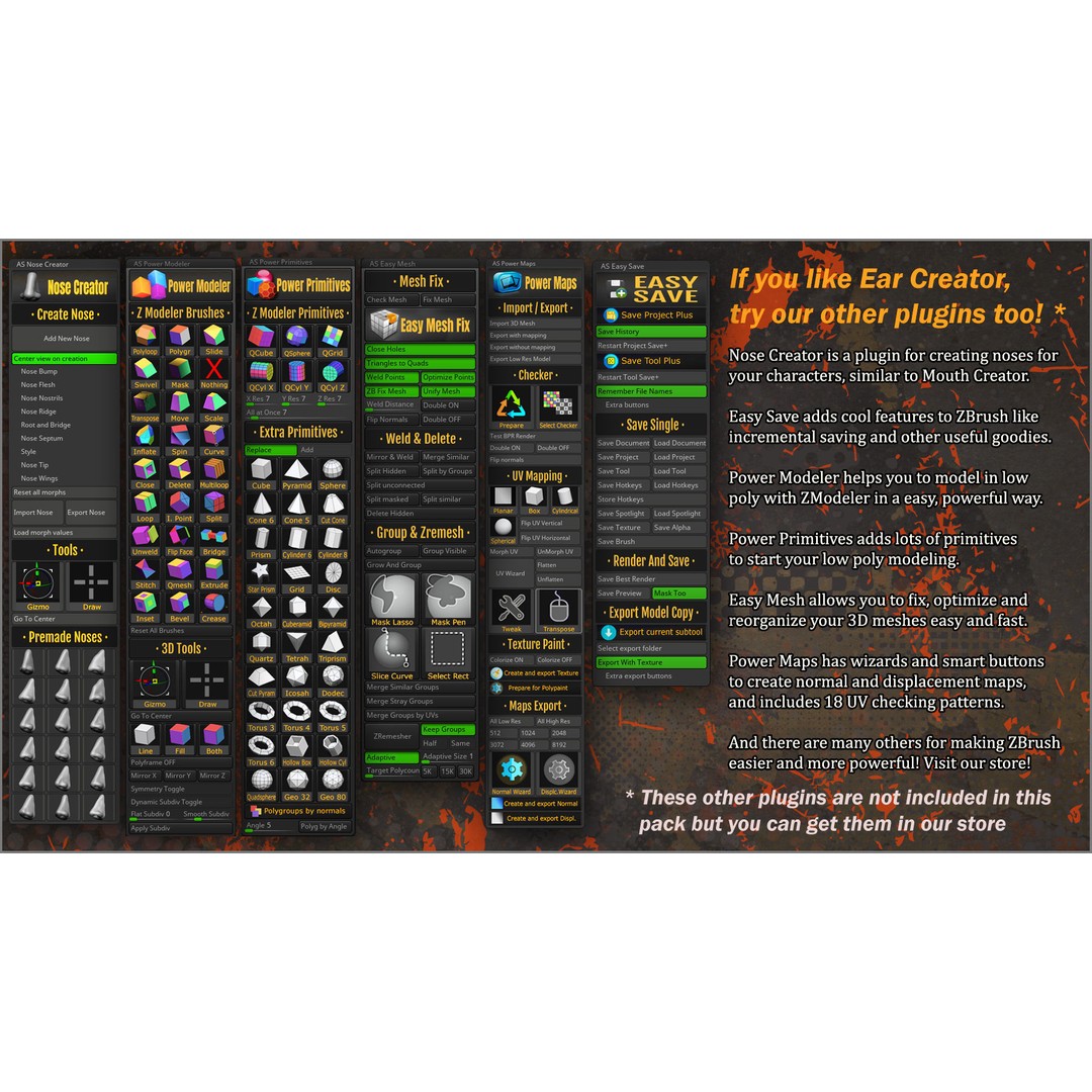 Ear Creator 3D Model – ZBrush Plugin for Custom Ears