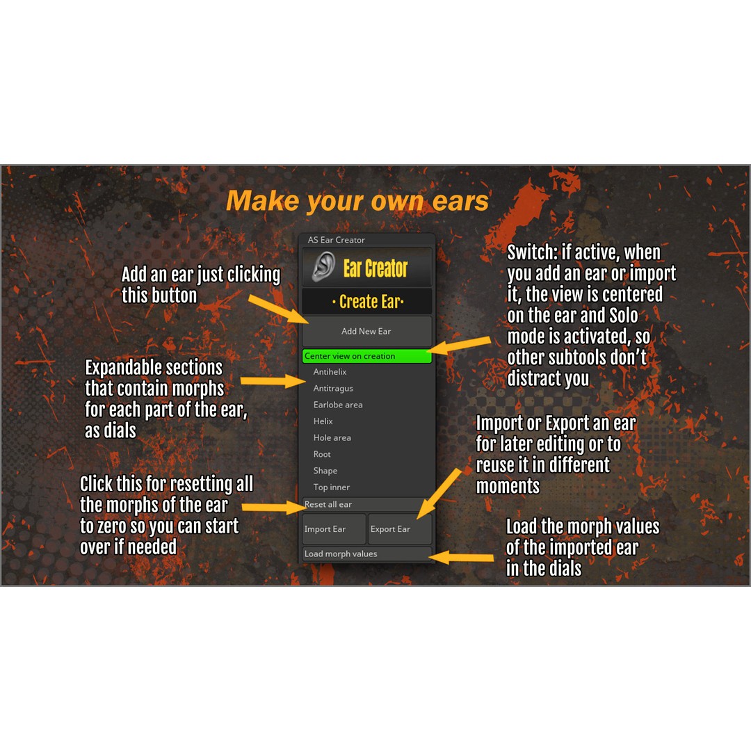 Ear Creator 3D Model – ZBrush Plugin for Custom Ears - View 6