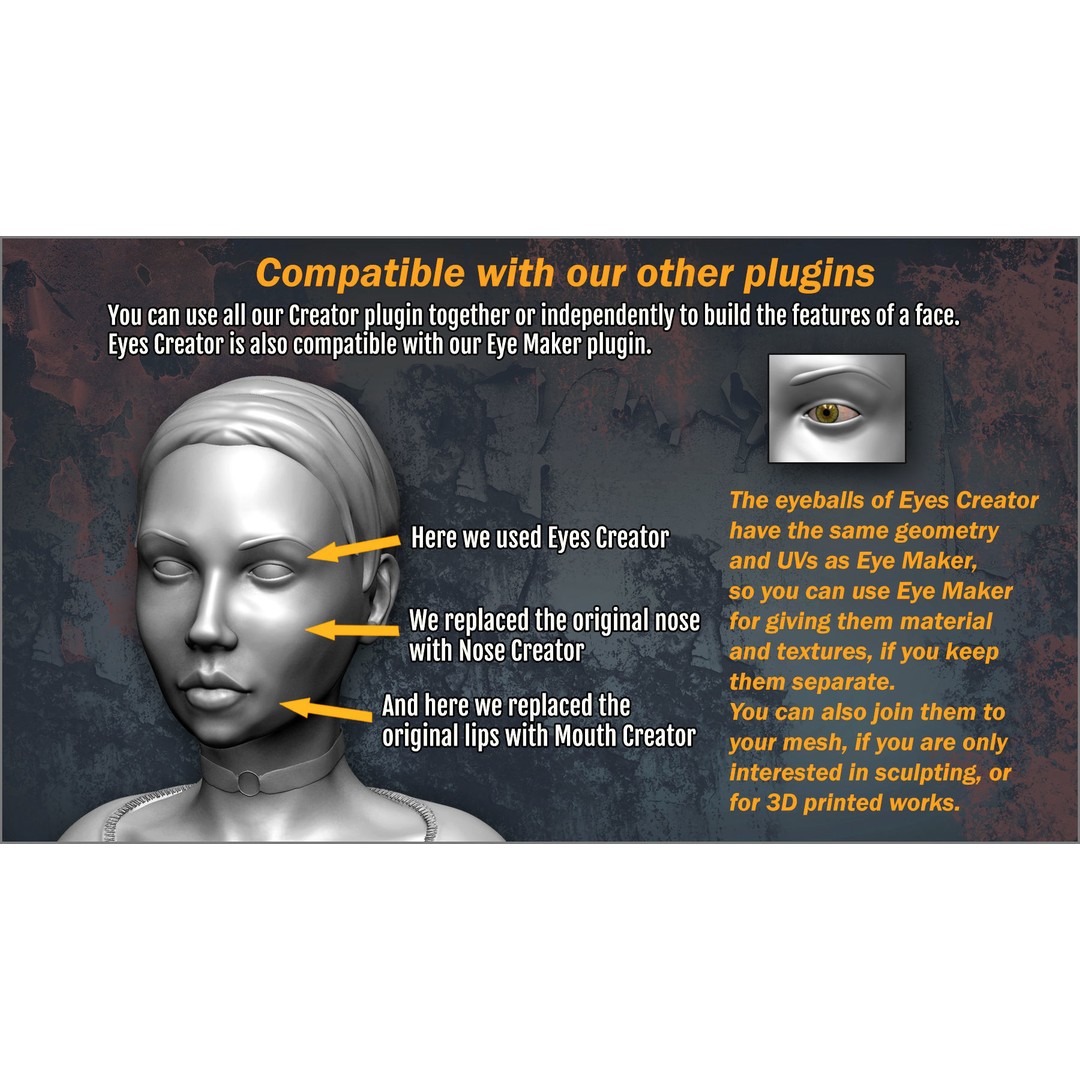 Eyes Creator 3D Model – ZBrush Plugin for Custom Eye Morphing - View 4