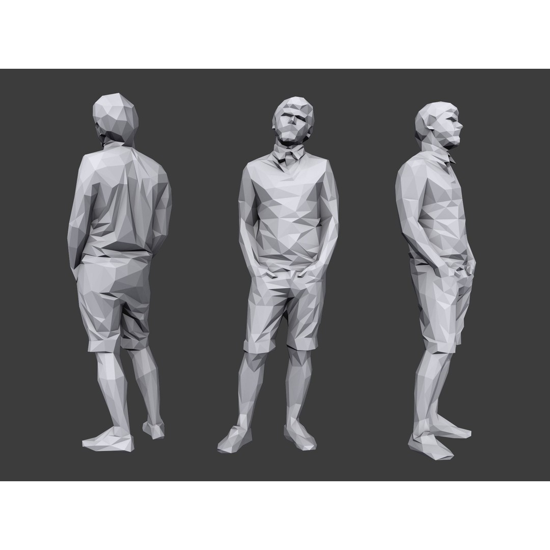 Casual Characters 3D Model – Low Poly Stylized People for Archviz