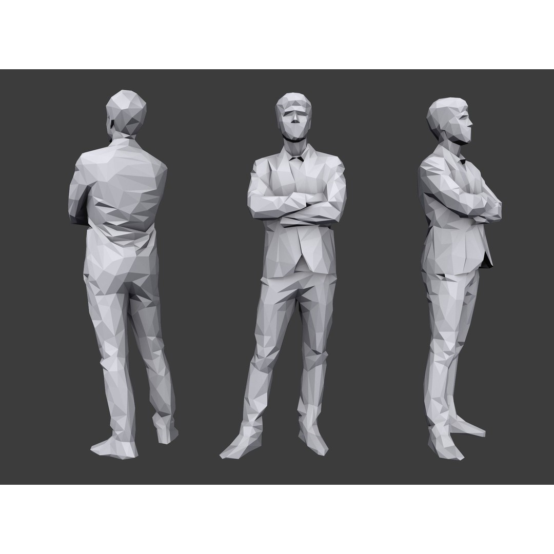 Casual Characters 3D Model – Low Poly Stylized People for Archviz - View 4