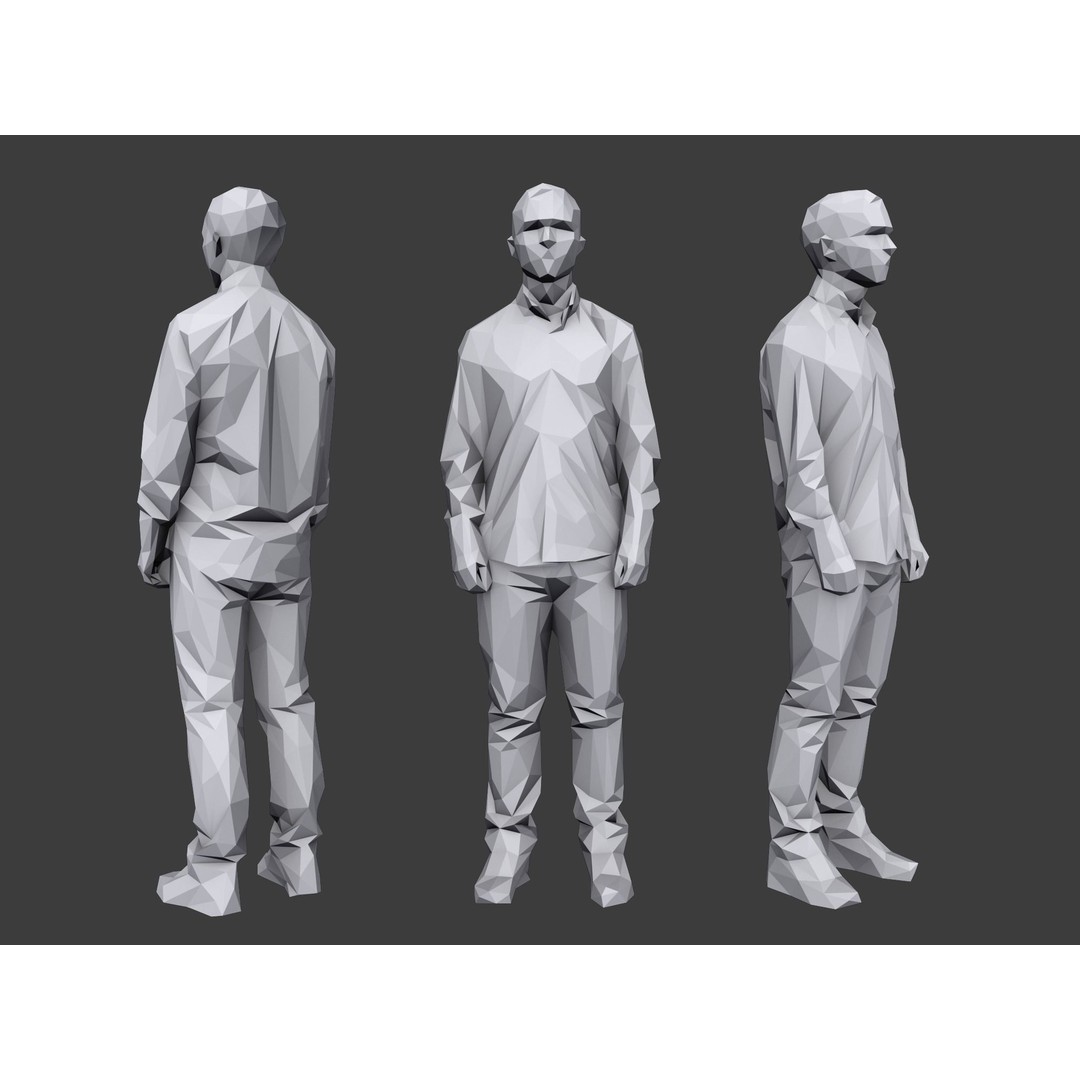 Casual Characters 3D Model – Low Poly Stylized People for Archviz - View 7