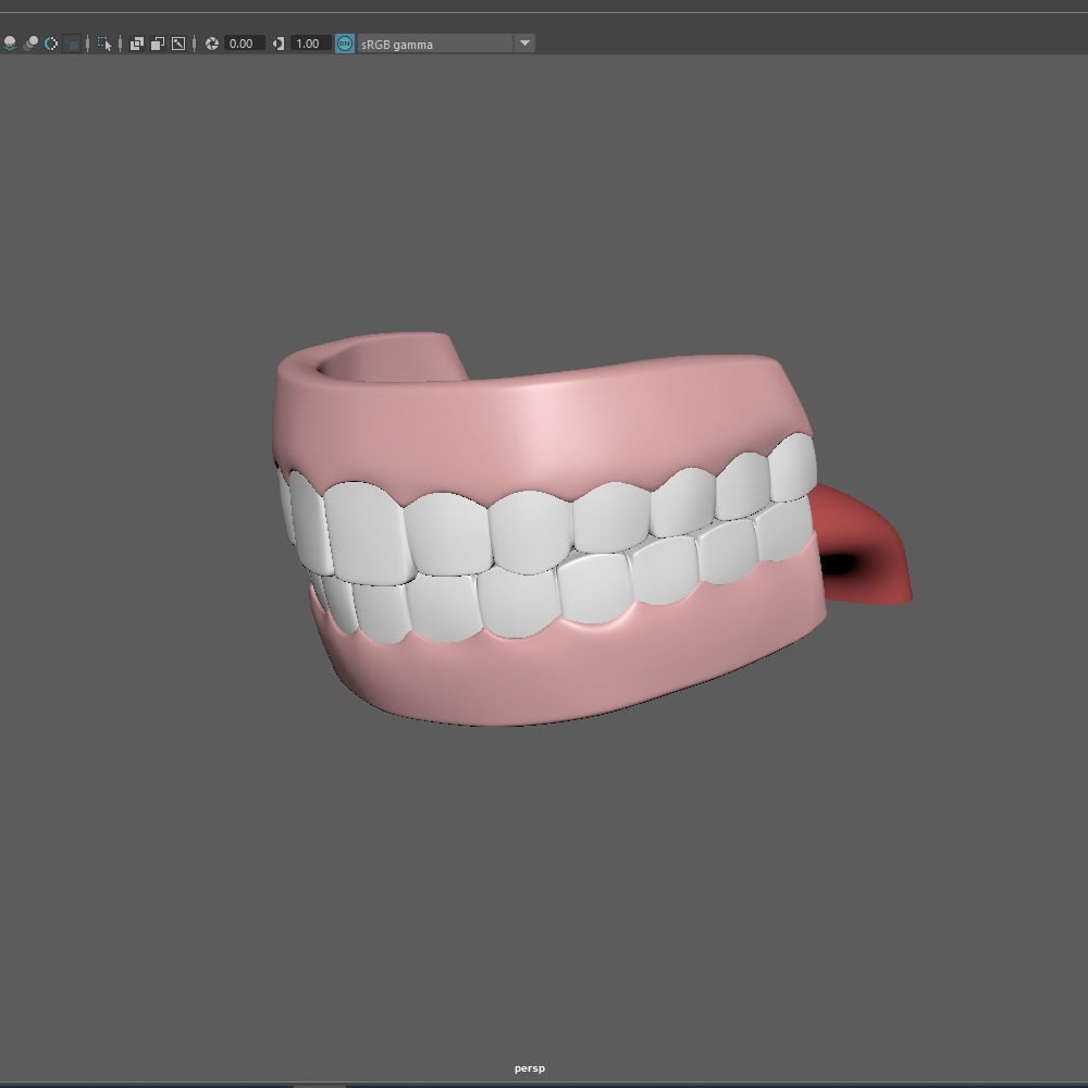 Human Mouth Teeth 3D Model – Cartoon Style, PBR Textures, FBX, OBJ - View 14