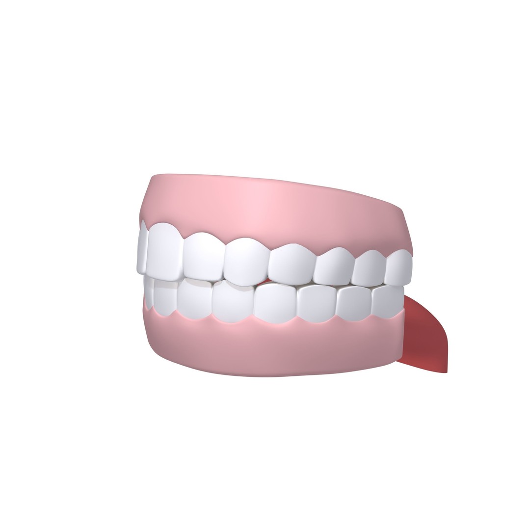 Human Mouth Teeth 3D Model – Cartoon Style, PBR Textures, FBX, OBJ - View 5