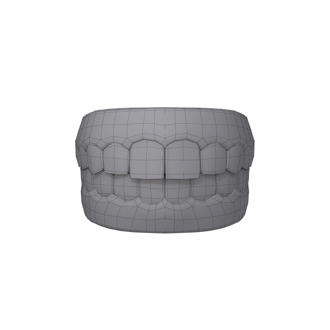 Human Mouth Teeth 3D Model – Cartoon Style, PBR Textures, FBX, OBJ - View 6