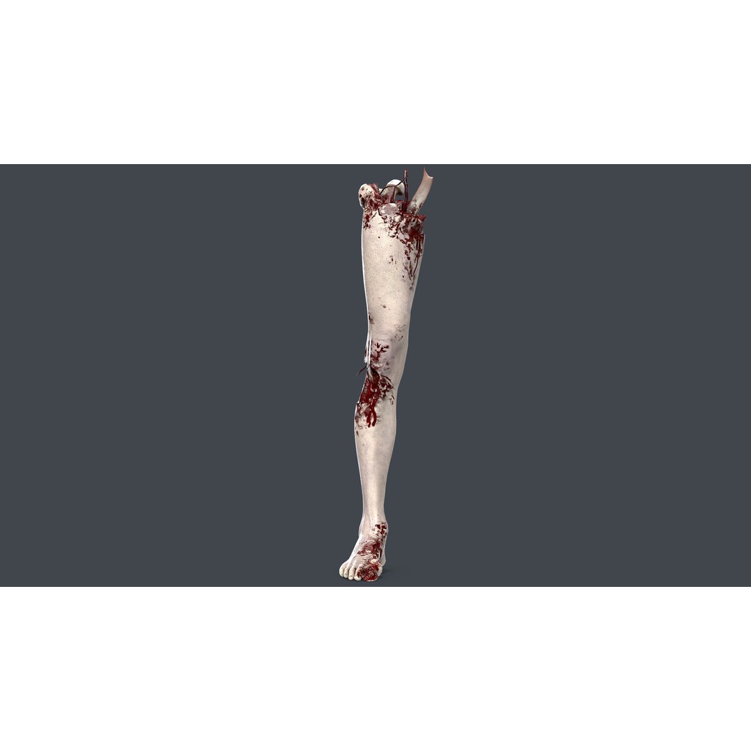 Severed Feet 3D Model – Low Poly Horror Asset, FBX, PBR Textures - View 10