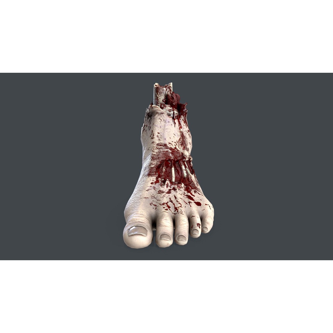 Severed Feet 3D Model – Low Poly Horror Asset, FBX, PBR Textures - View 11