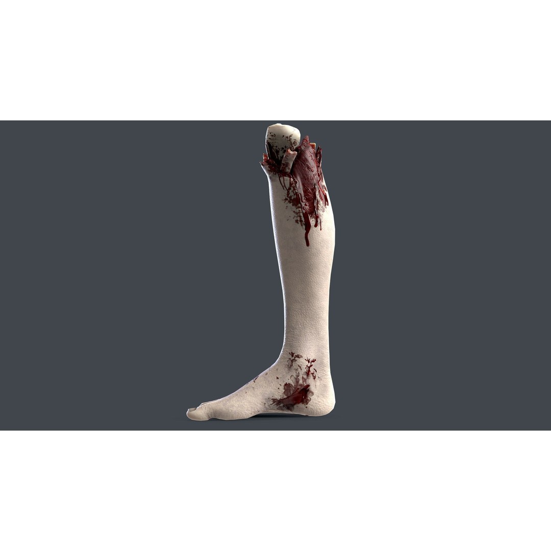 Severed Feet 3D Model – Low Poly Horror Asset, FBX, PBR Textures - View 12